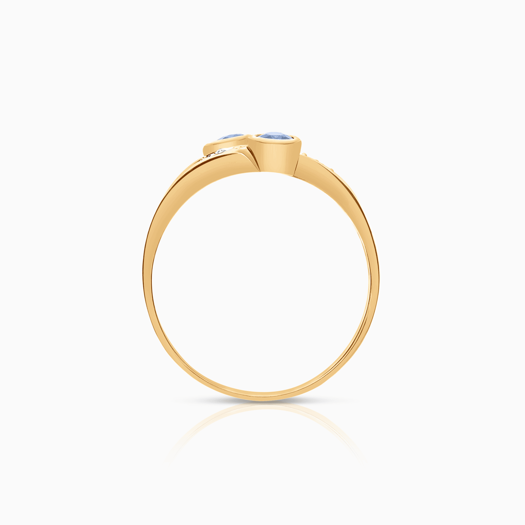 Diamantring med blåa safirer 0,04ct 18K guld