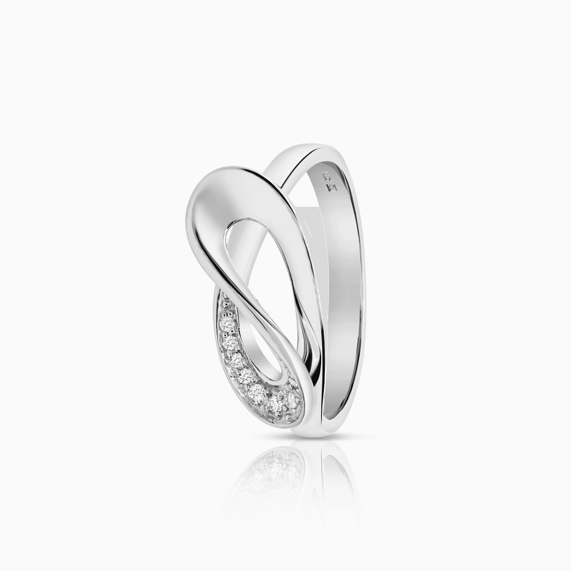 Diamond ring 0.05ct 18K white gold