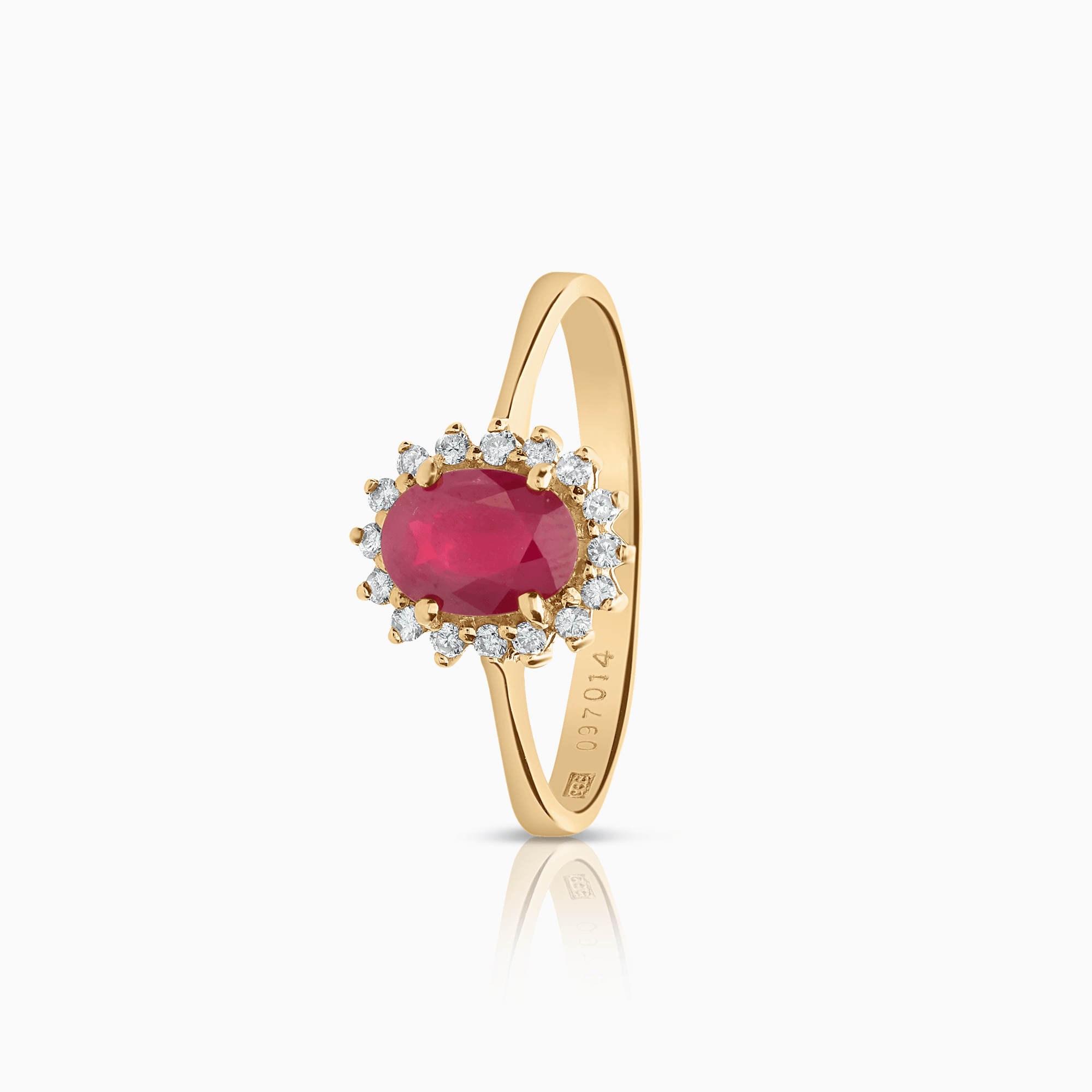 Gemstone ring with diamonds 1.00ct 18K gold