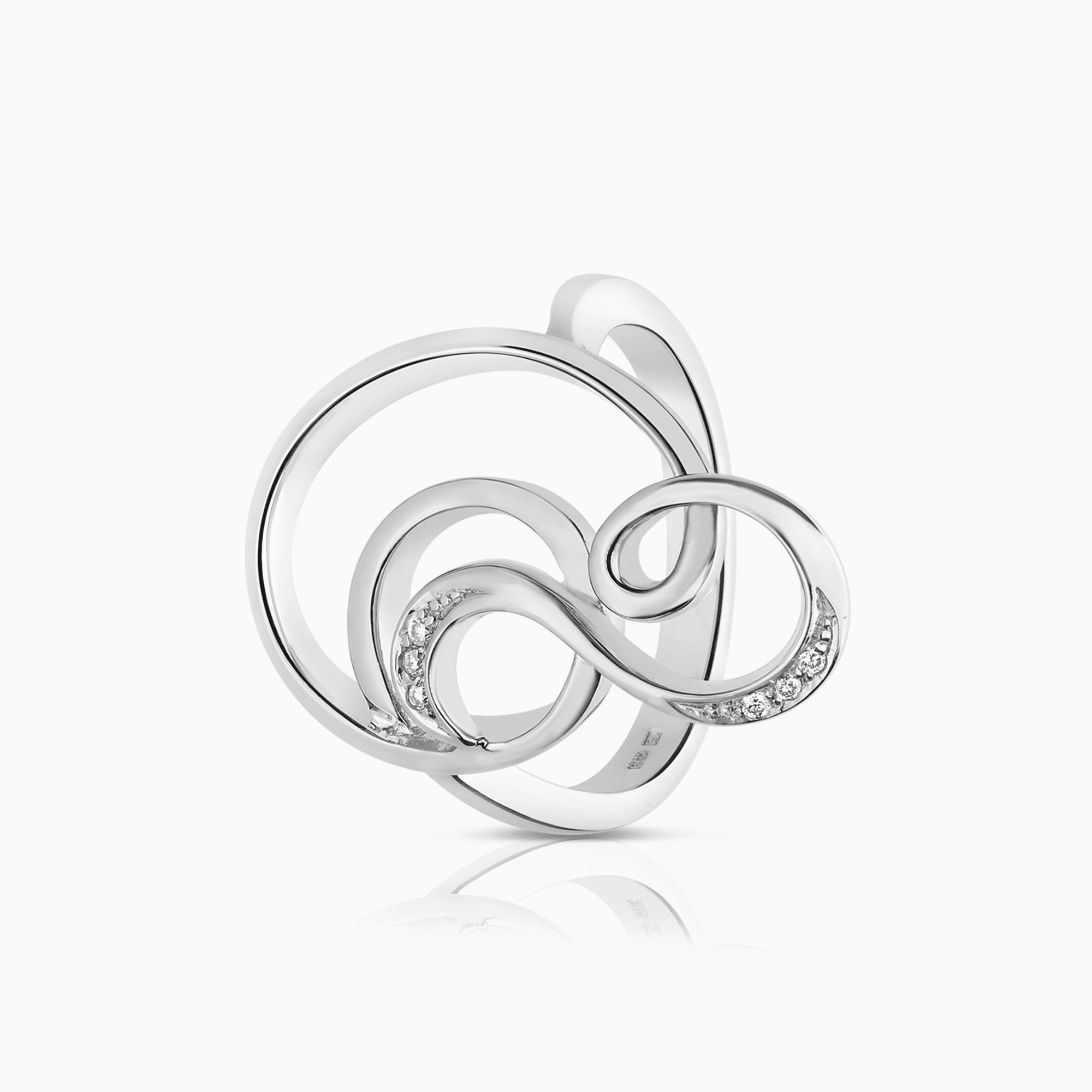 Diamantring fashion 0,04ct 18K vitguld