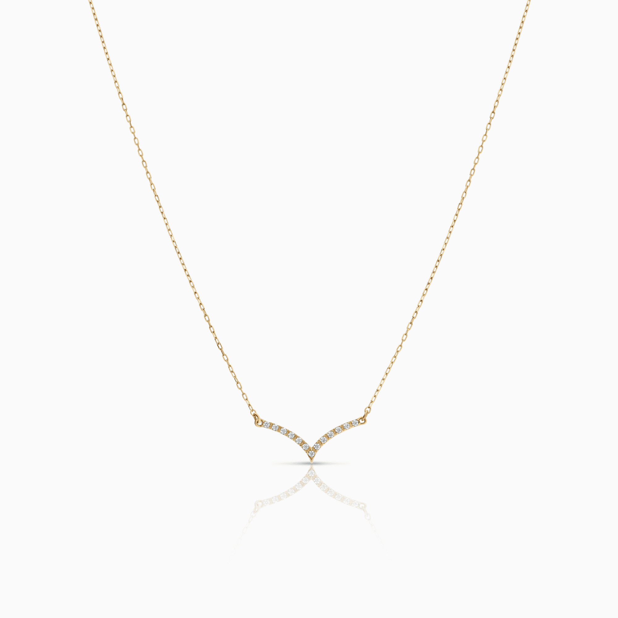 Necklace with cubic pendant 1.40g 18K gold
