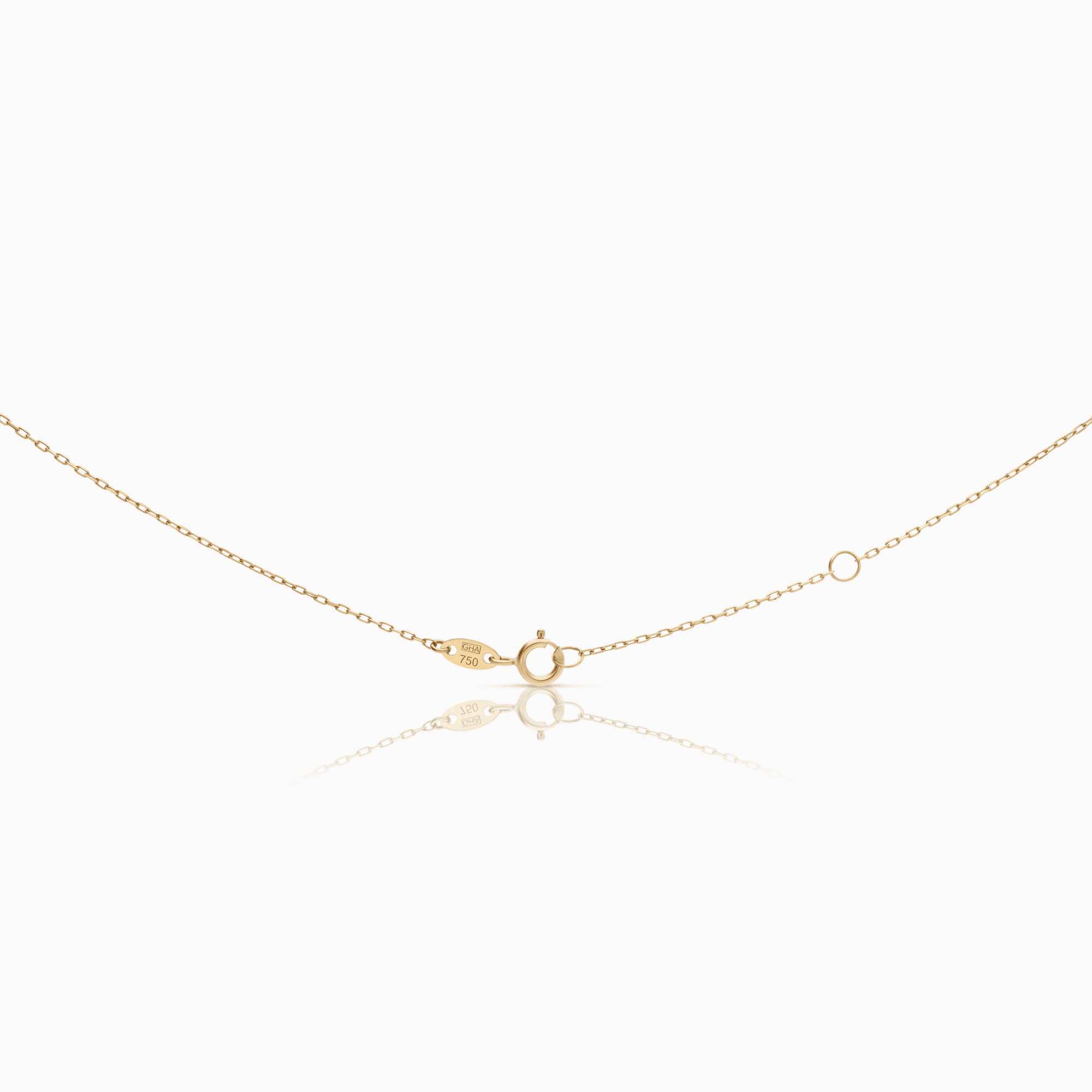 Necklace with cubic pendant 1.40g 18K gold