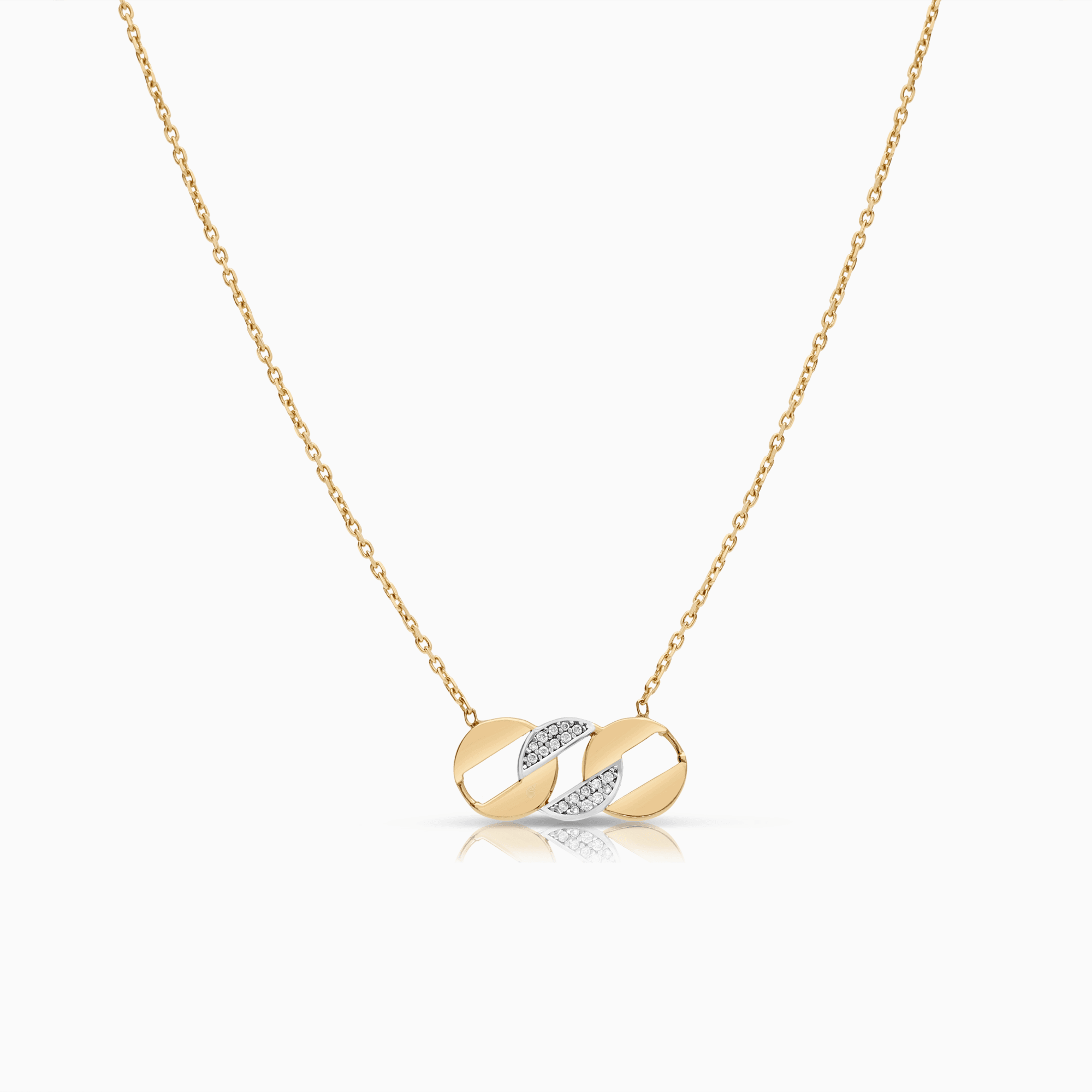 Necklace with cubic pendant 4.25g 18K gold