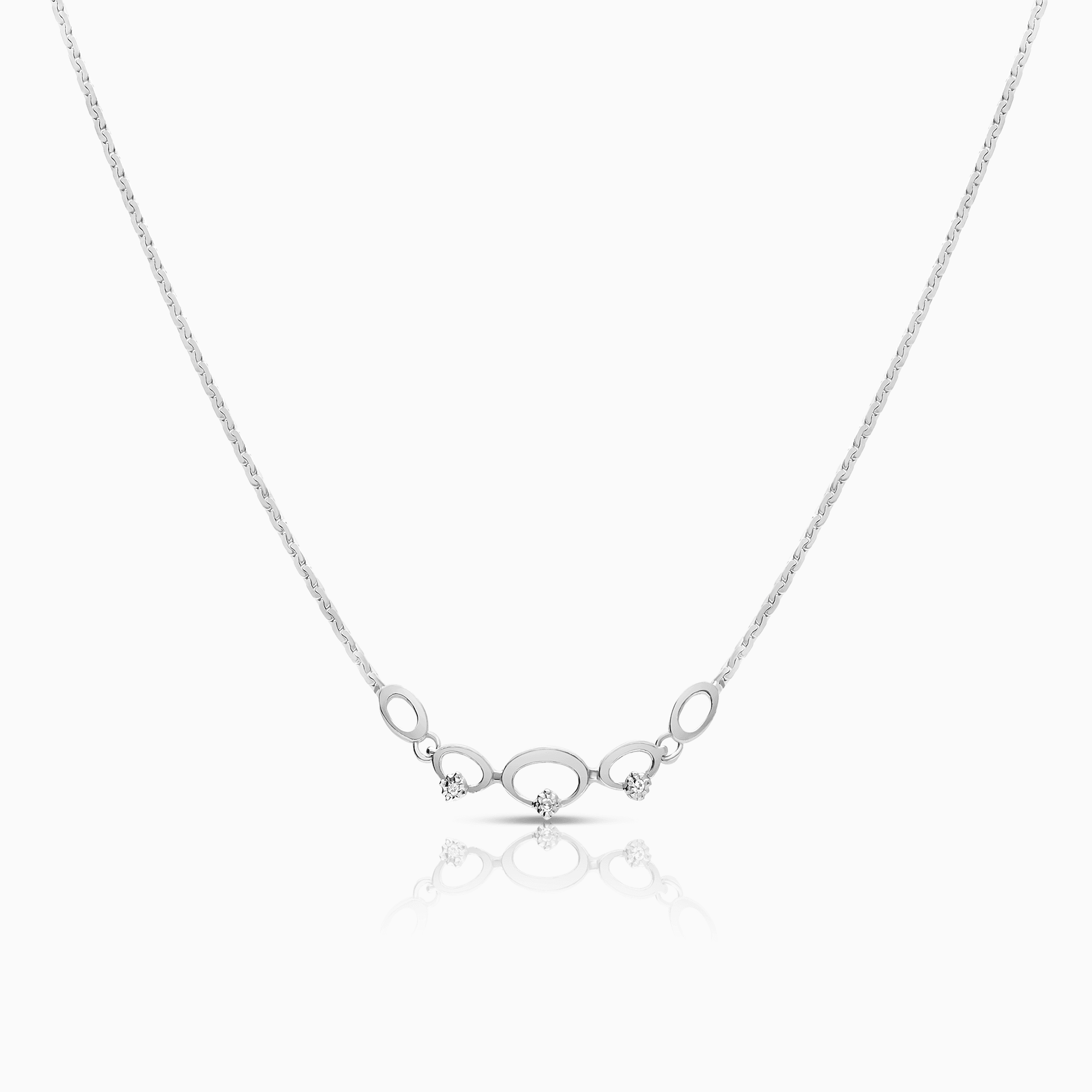 Halsband med diamanthänge 0,03ct 18K vitguld