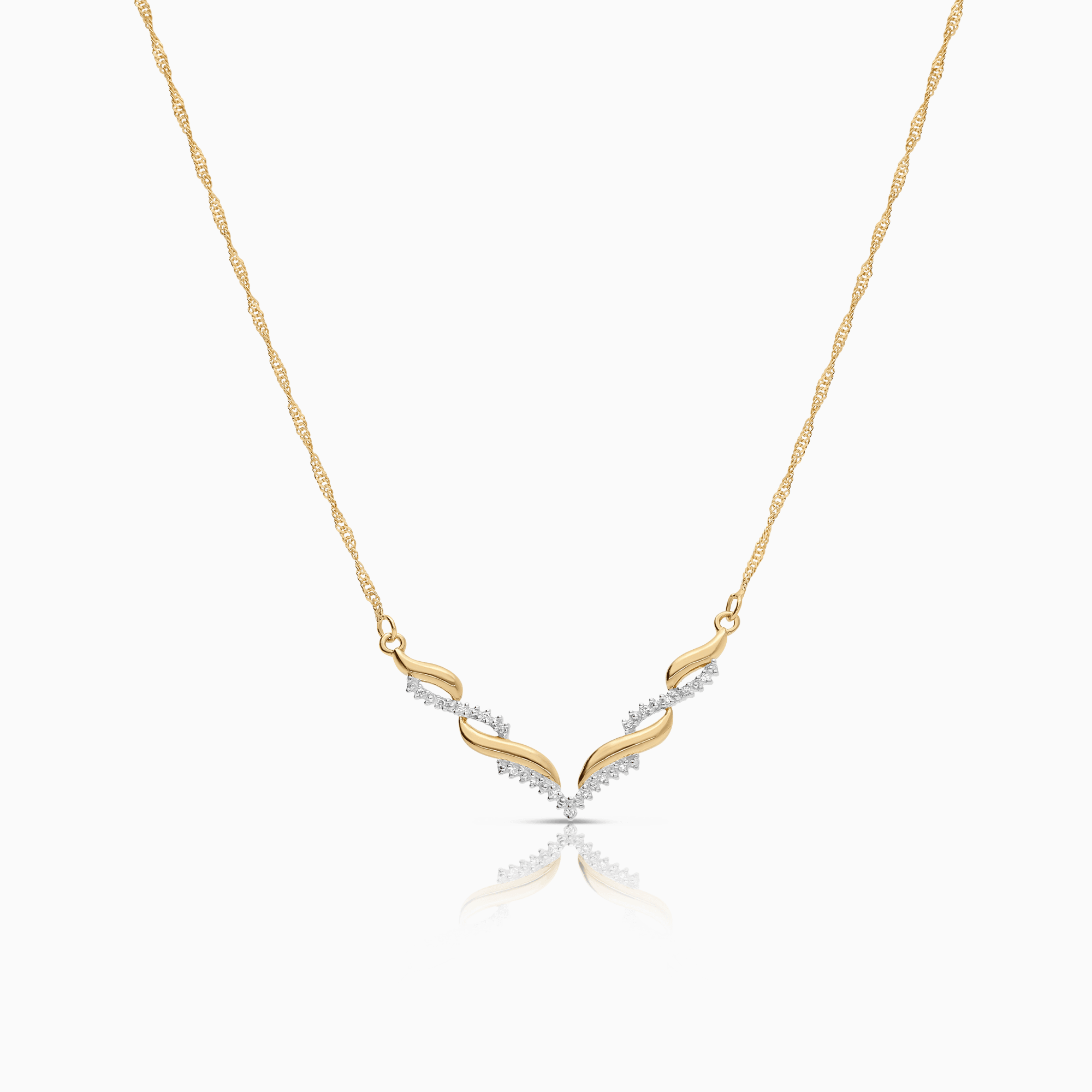 Necklace with diamond pendant 0.05ct 18K gold