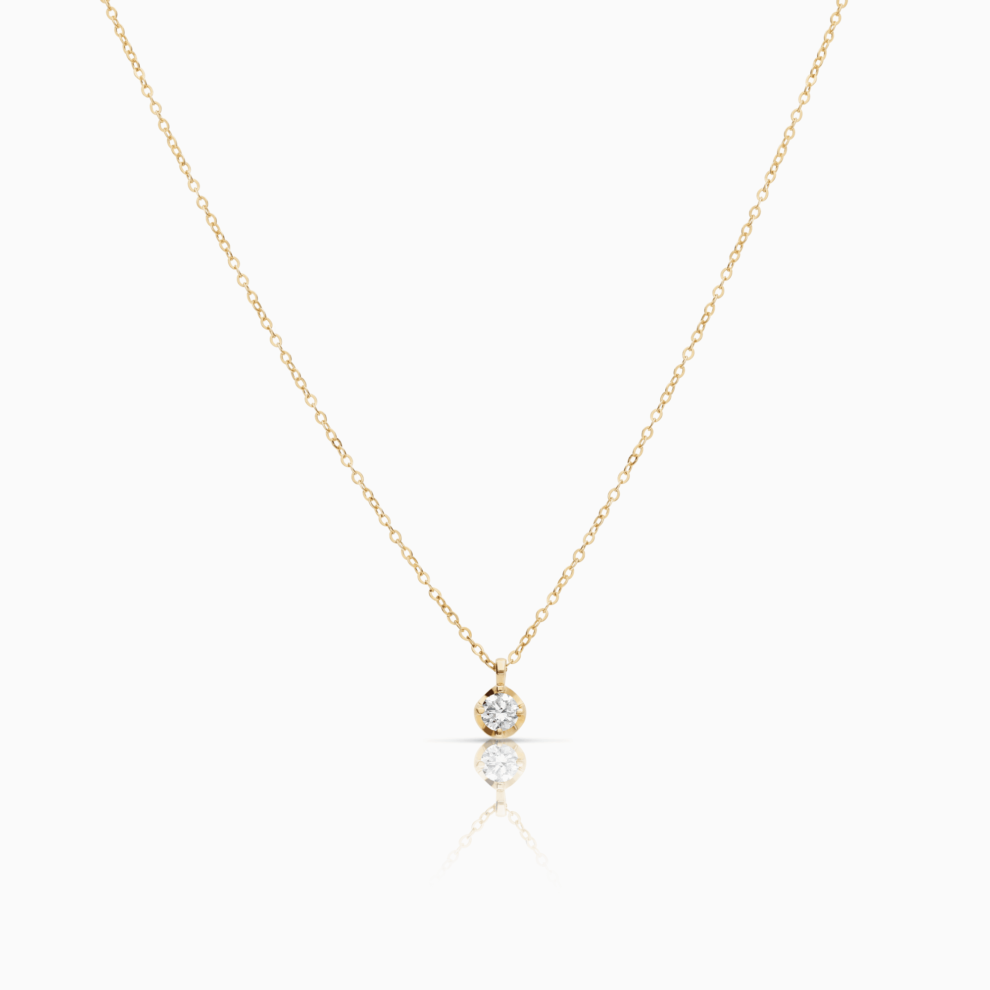 Necklace with Solitaire Pendant 0.20ct 18K Rose Gold