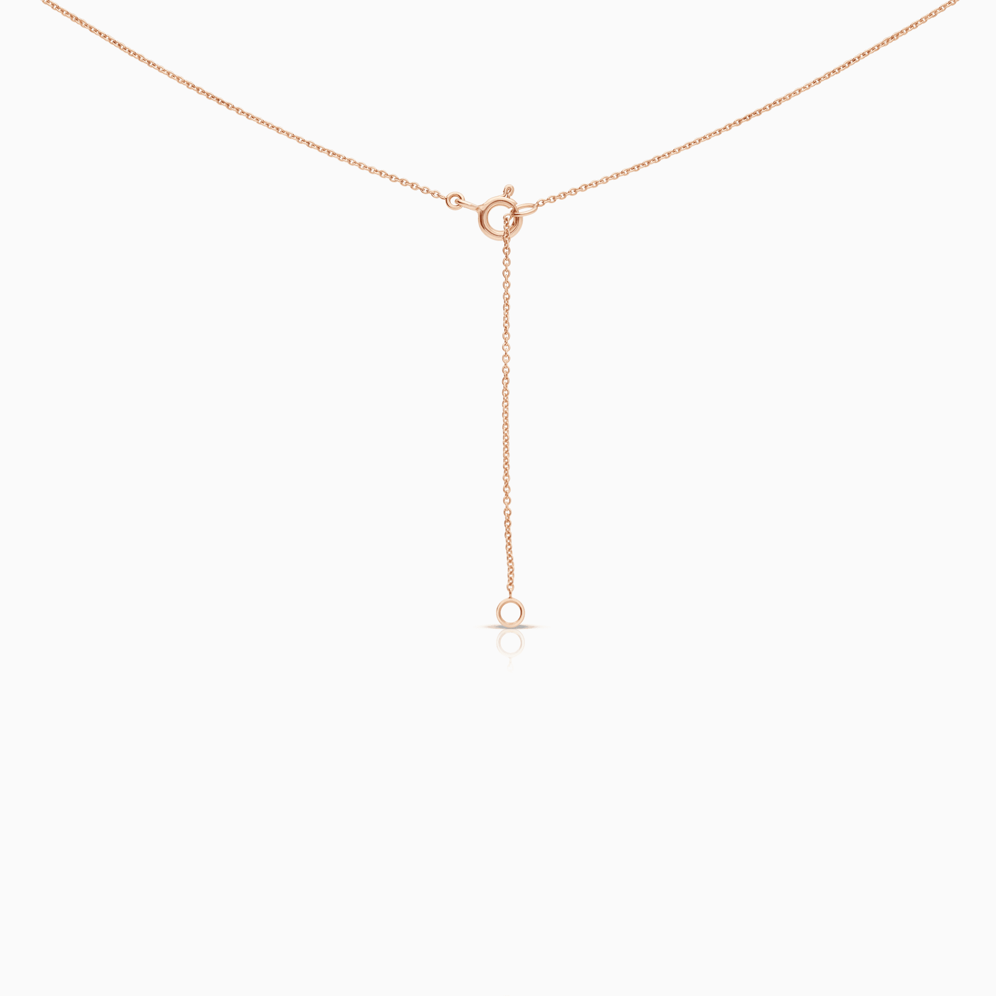 Necklace with halo pendant 0.11ct diamonds 14K rose gold