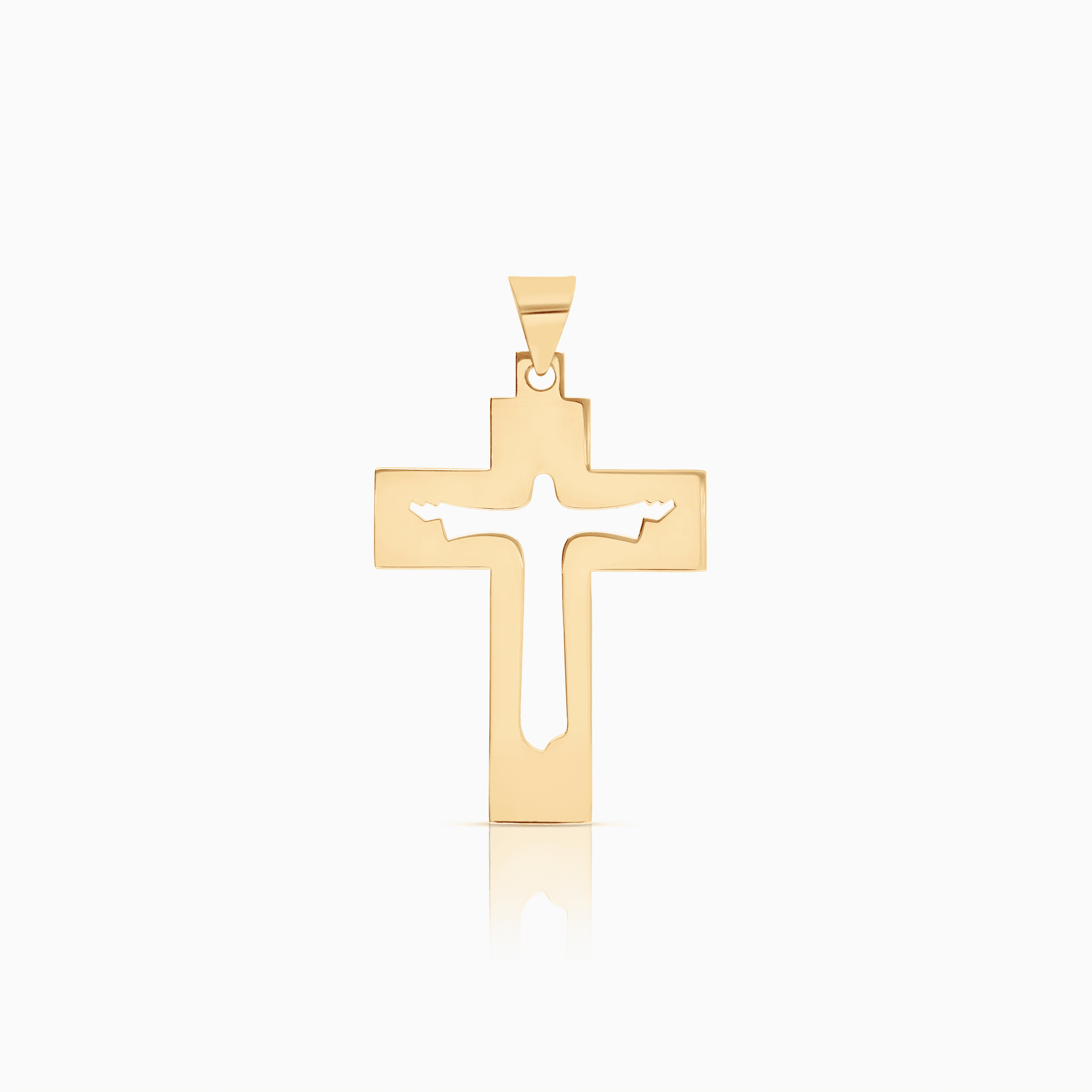 Pendant cross with Jesus 2.10g 18K gold
