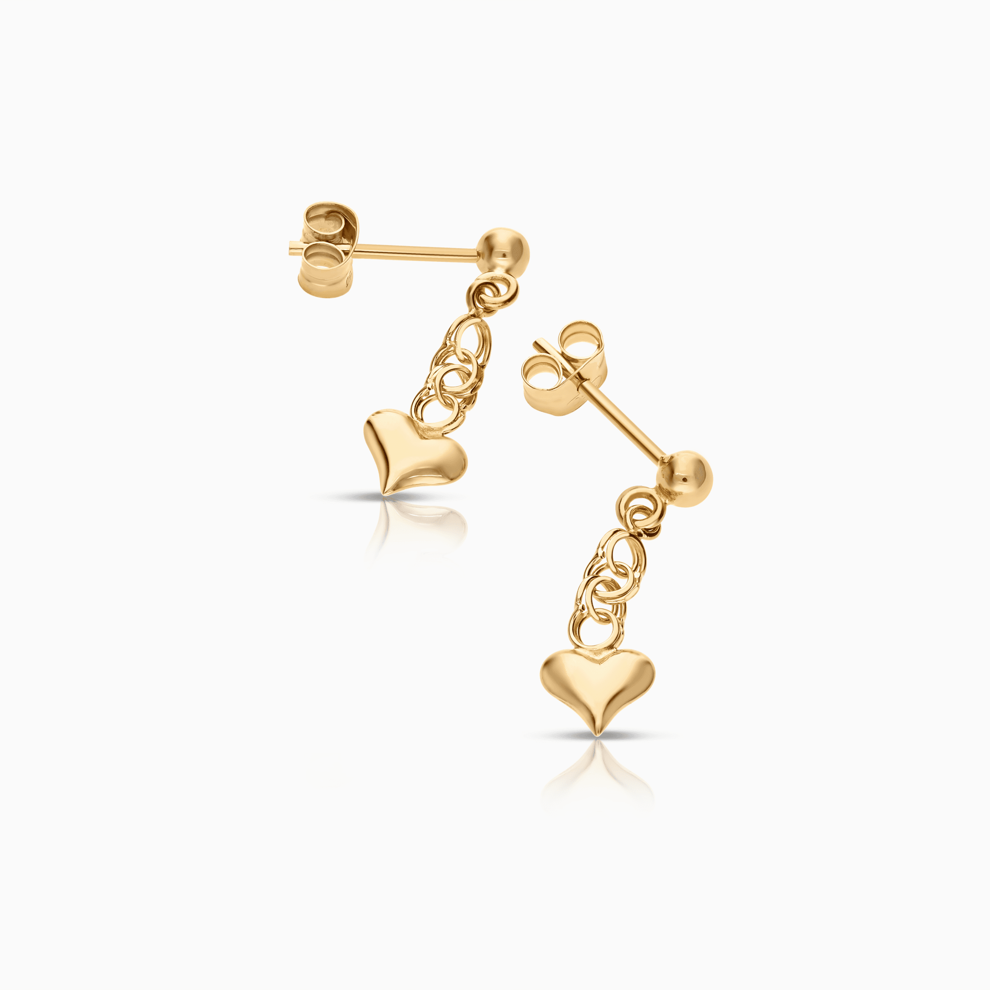 Bismarck earrings with heart 0.98g 18K gold