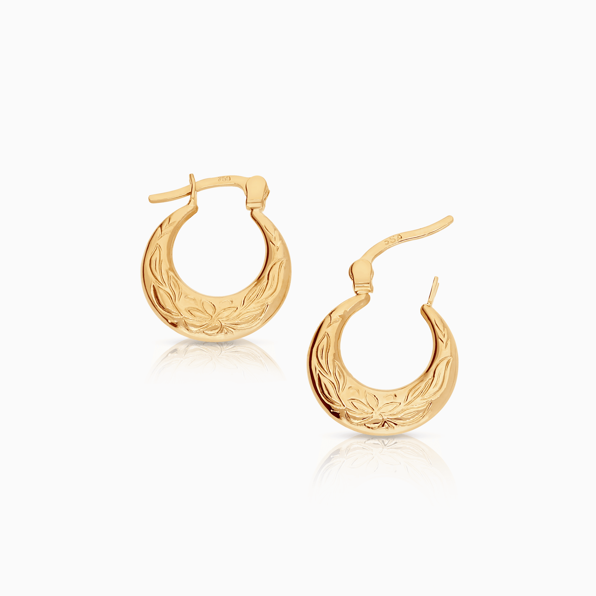 Gold hoop earrings 1.34g 18K gold