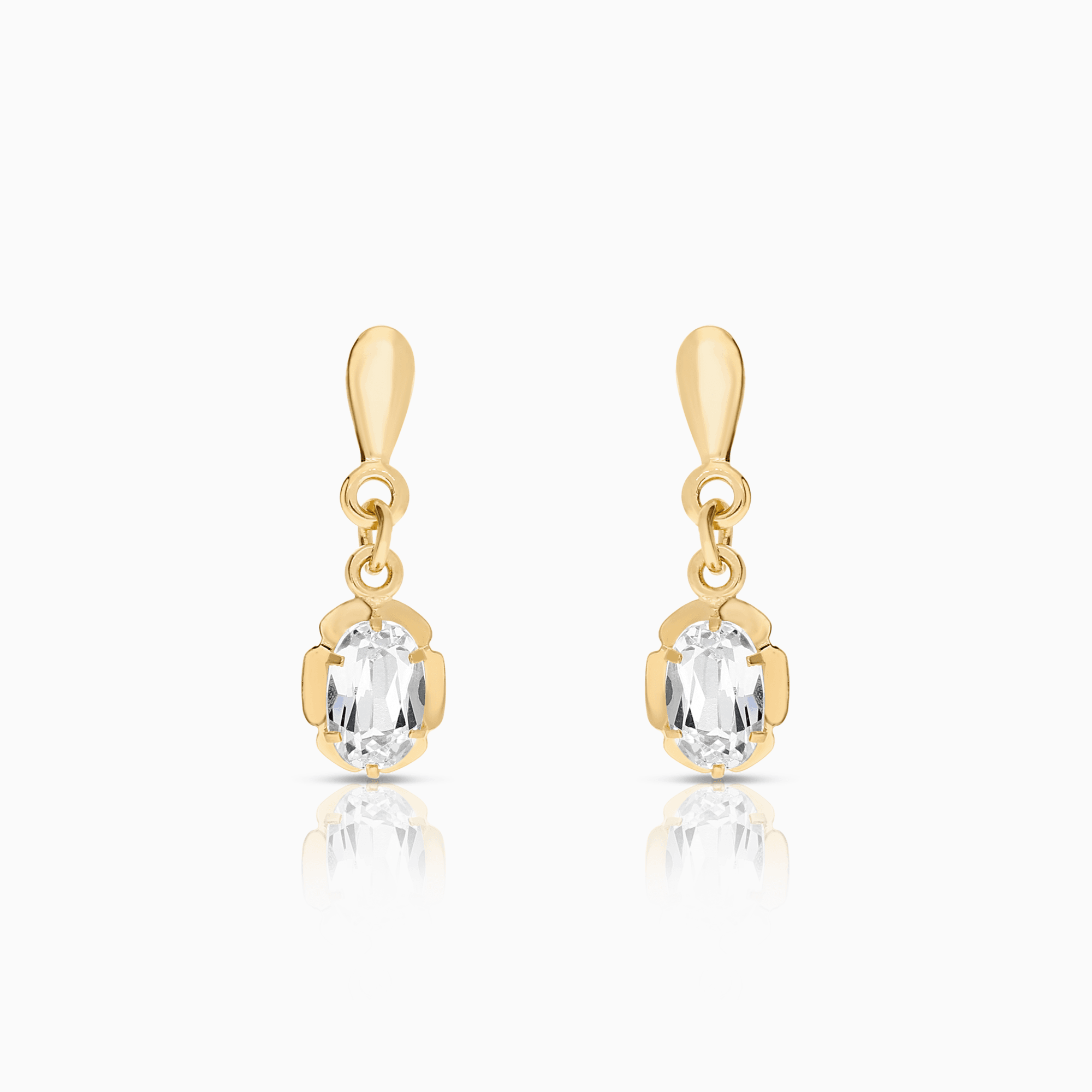 Gold earrings with white stones 1.18g 18K gold