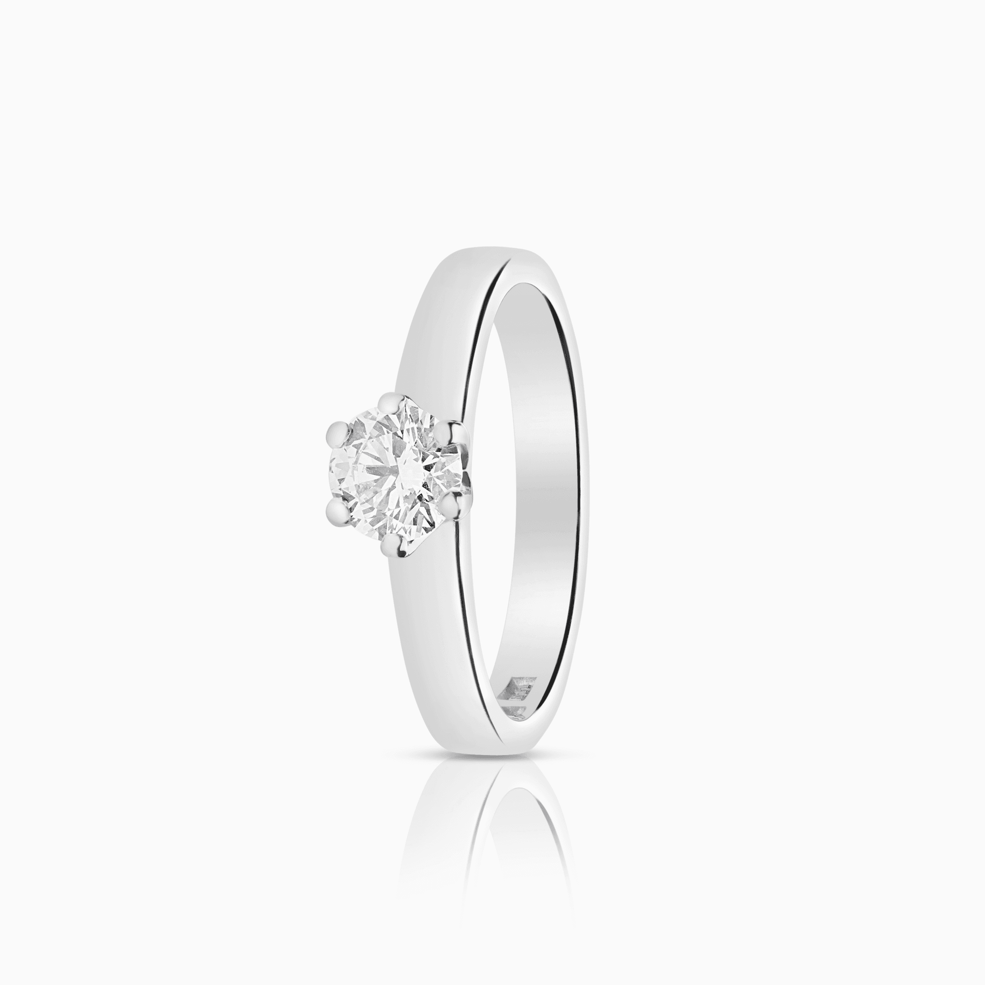 Solitaire ring 0,50ct 18K hvitt gull GIA sertifikat