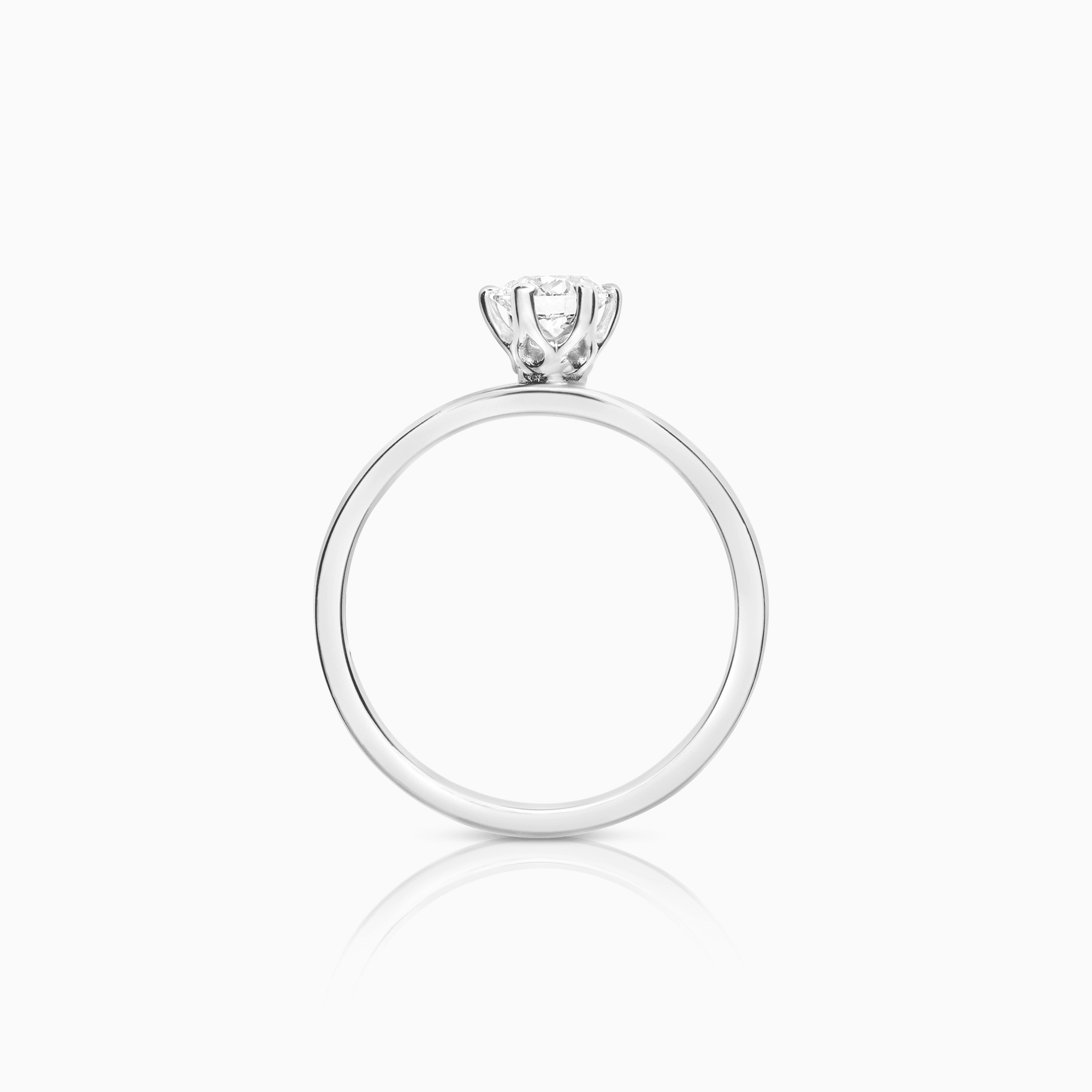 Solitaire ring 0,50ct 18K hvitt gull GIA sertifikat