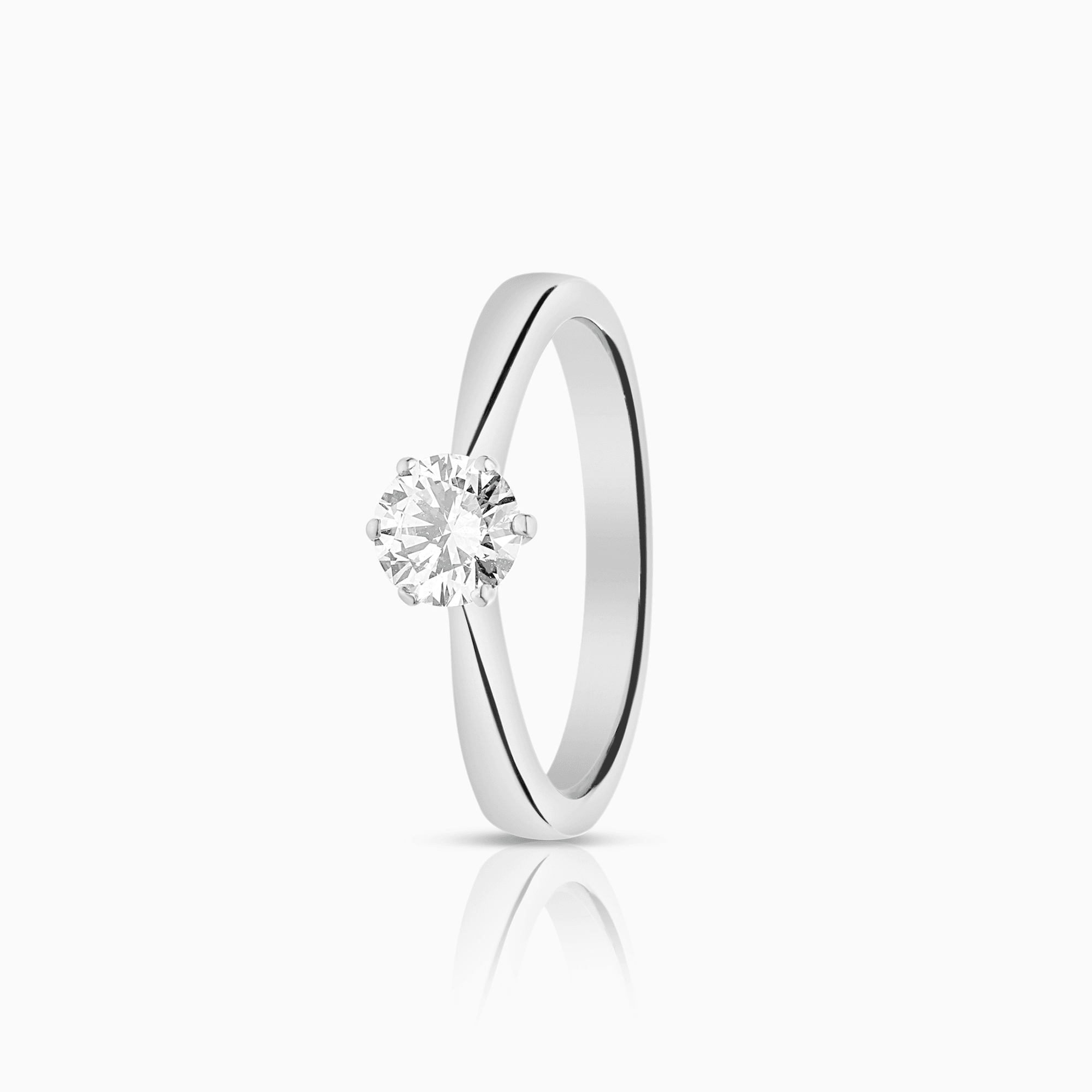 Solitaire-ring 0,40ct 18K hvitt gull GIA-sertifikat