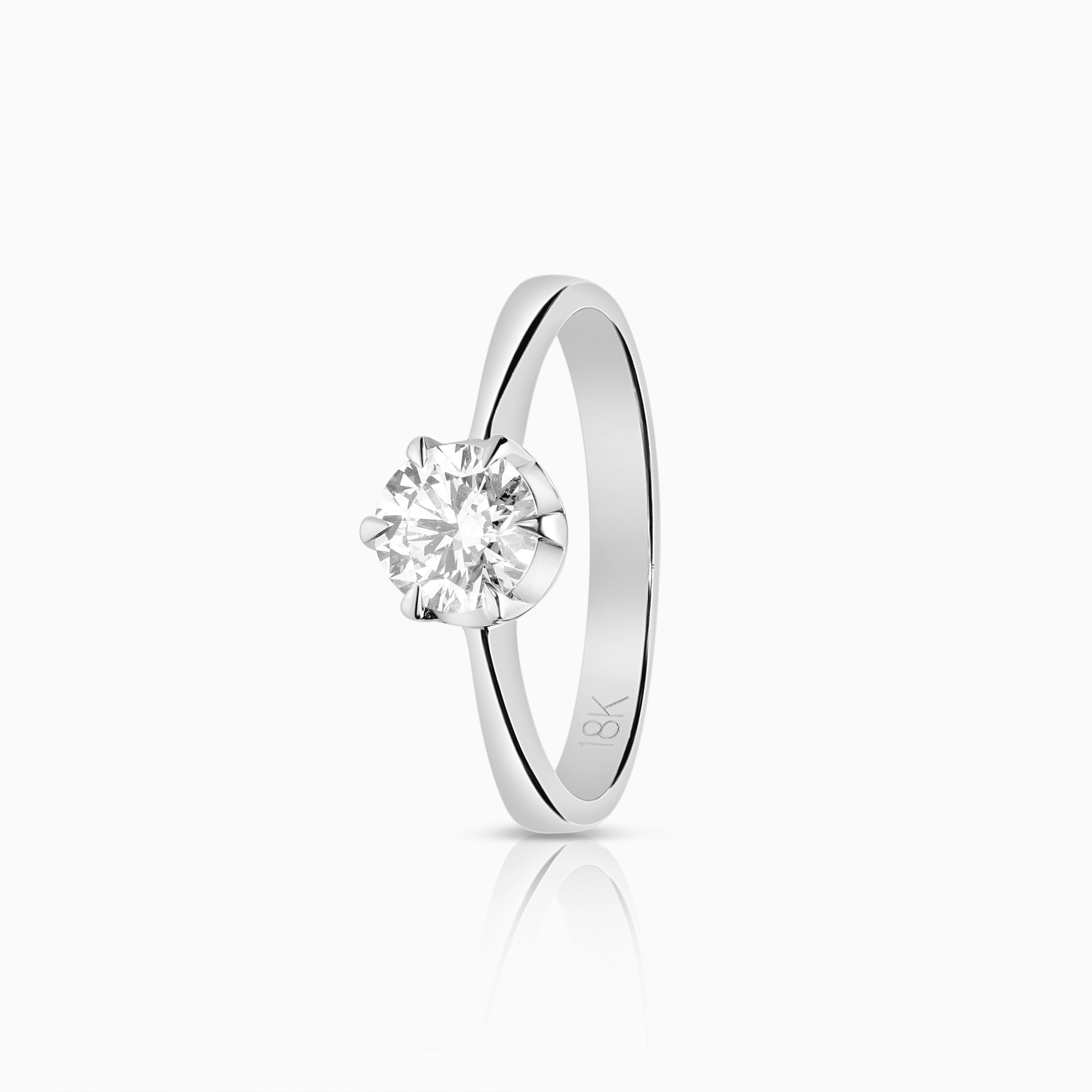 Solitaire-ring 0,62ct 18K hvitt gull GIA sertifikat