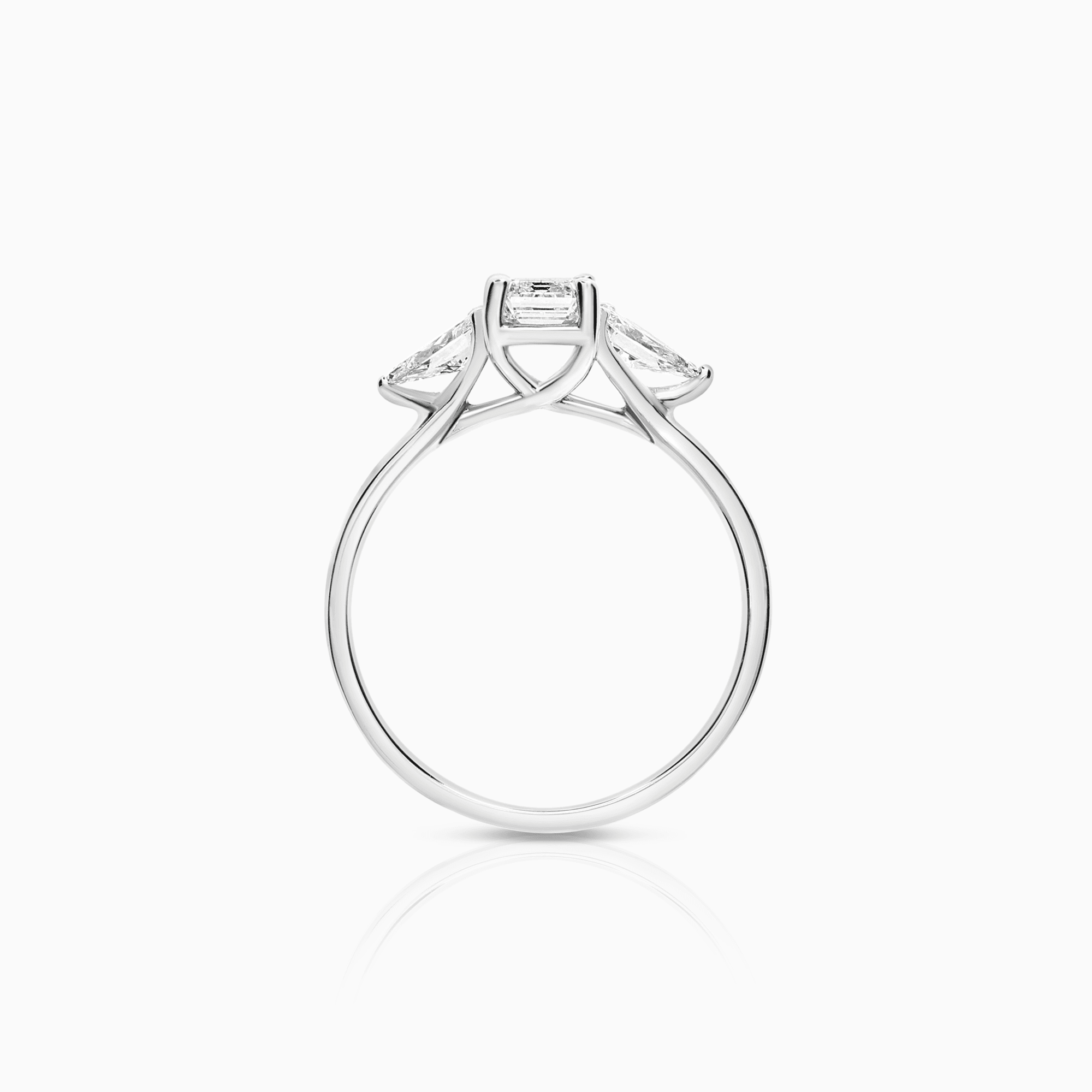Trestensring 0,90ct 950 platina GIA certifikat