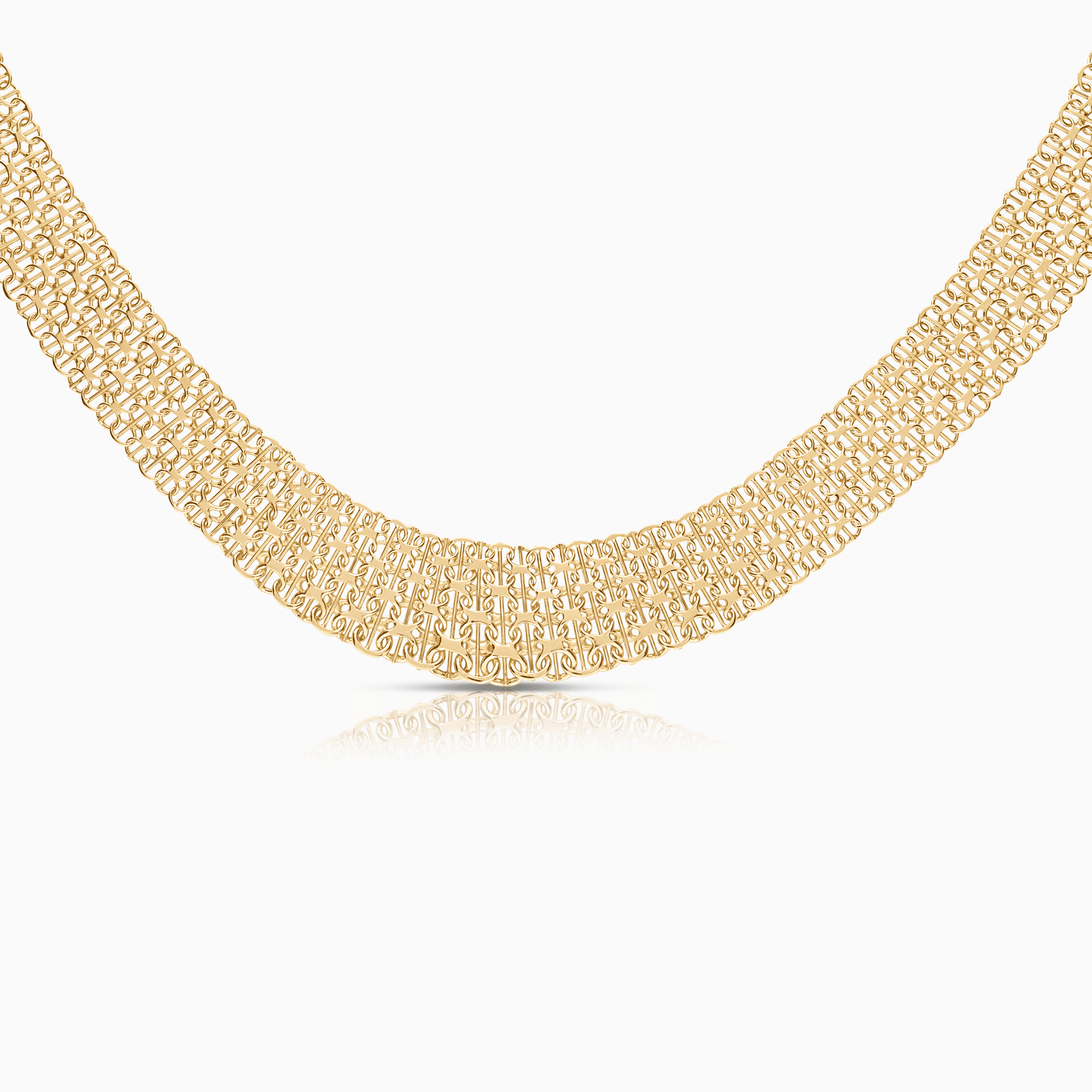 X-link necklace with bar 50.25g 18K gold