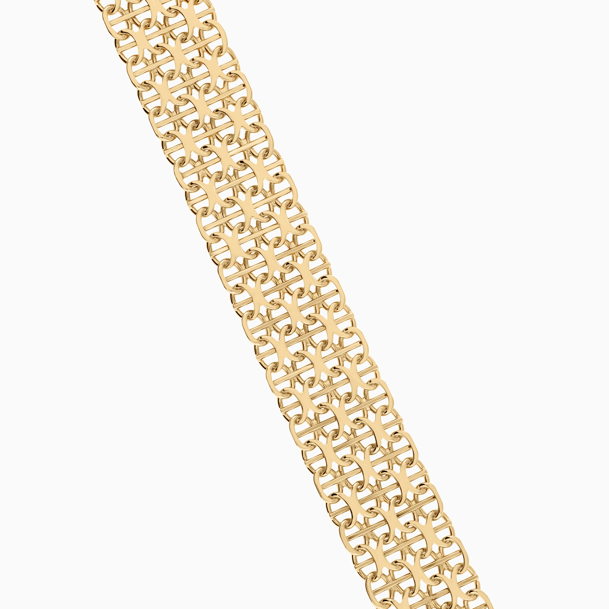 X-länk armband med stav 52,98g 18K guld