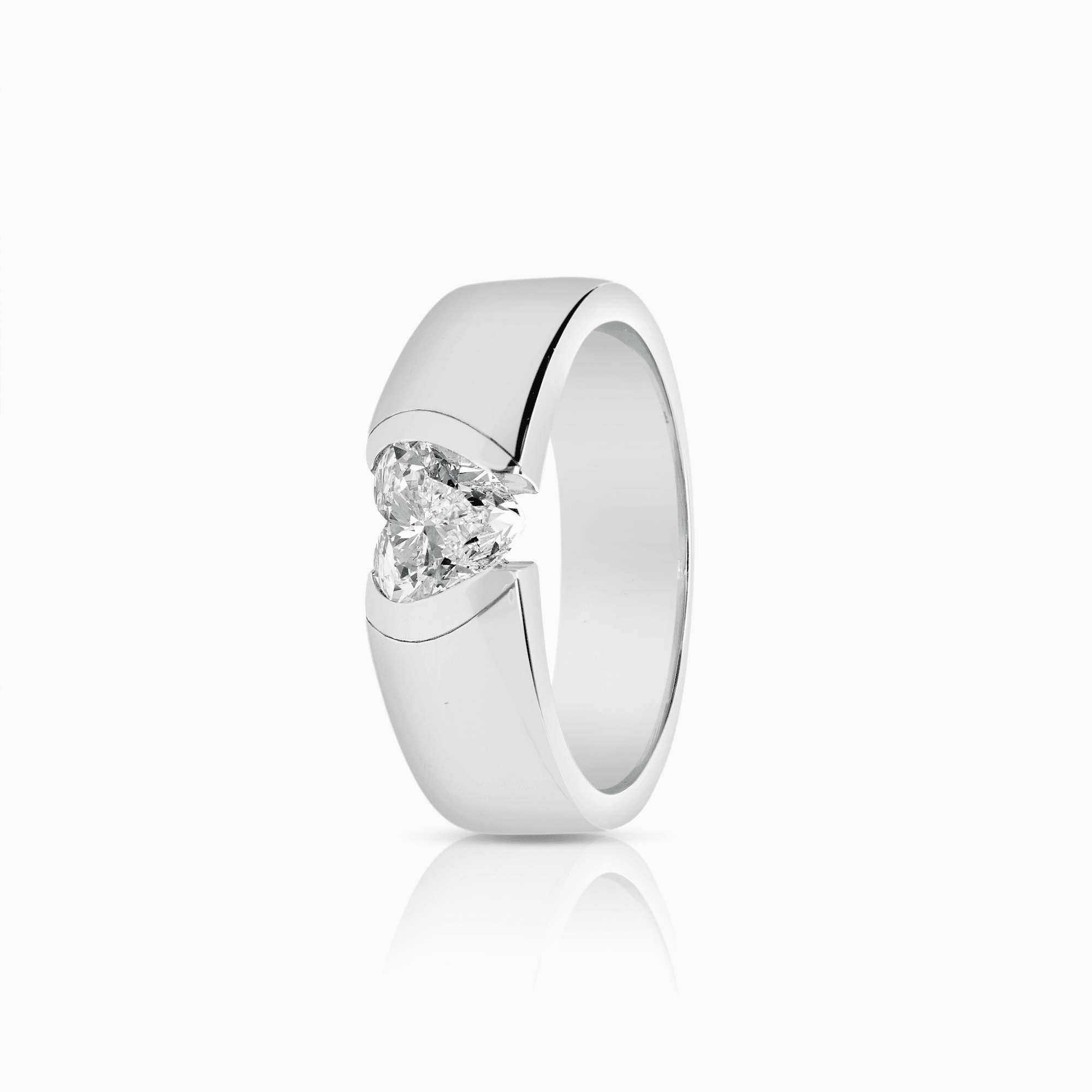 Solitärring hjärta 0,85ct 18K vitguld