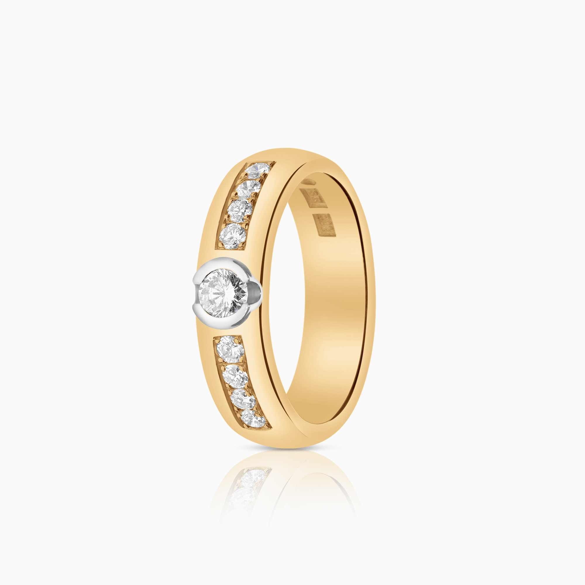 Sidostensring 0,41ct 18K guld