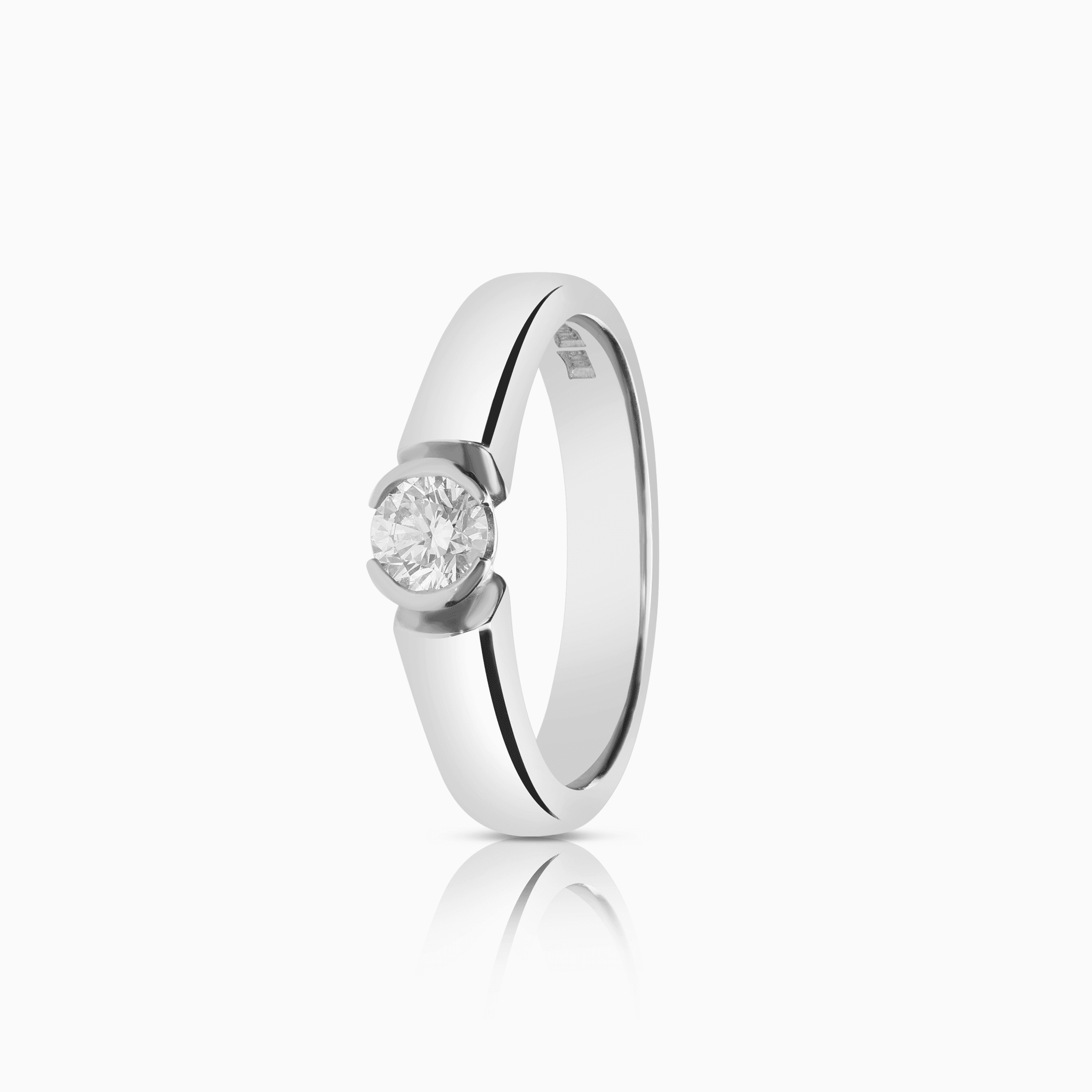 Enstensring 0,30ct 18K vitguld