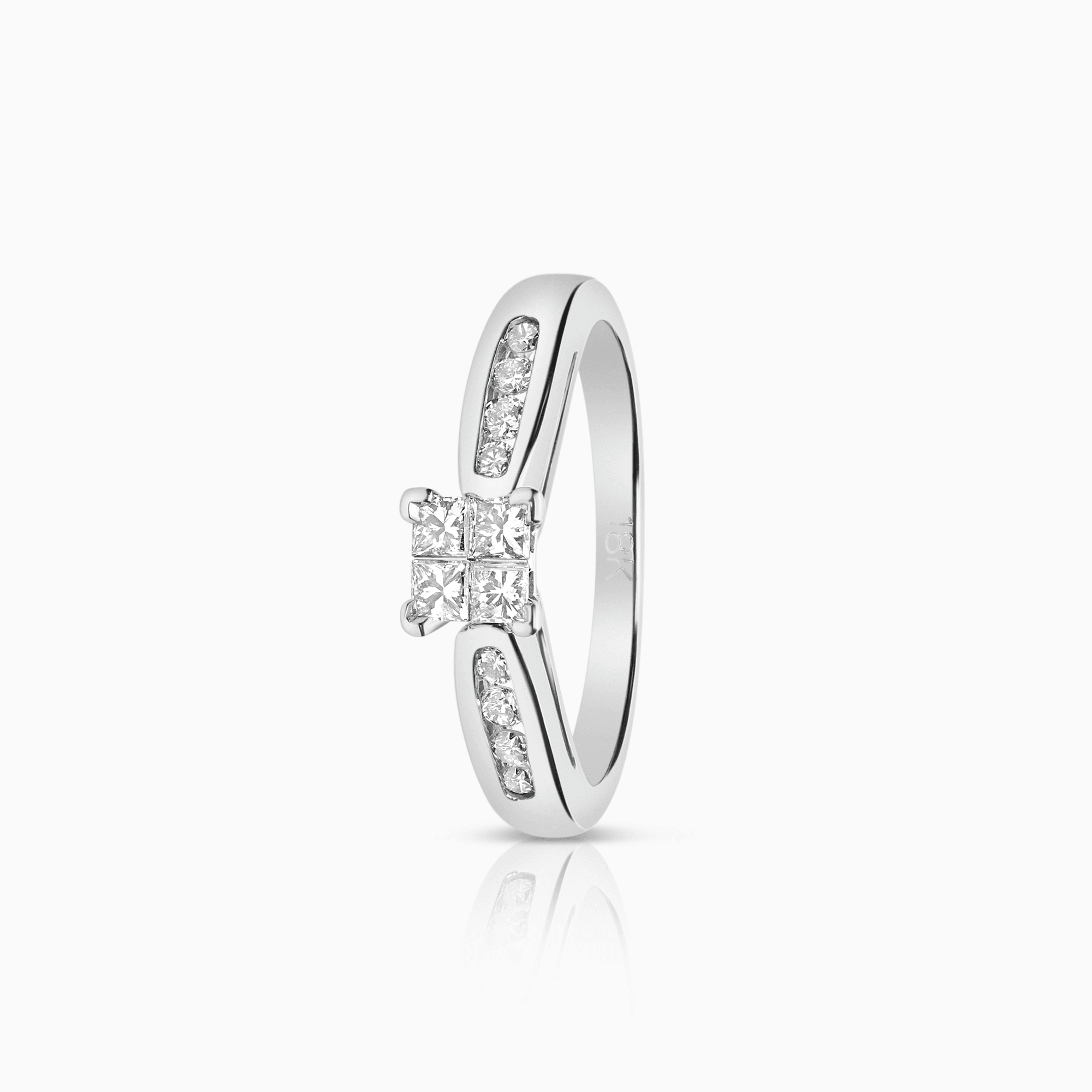 Sidostensring 0,36ct 18K vitguld