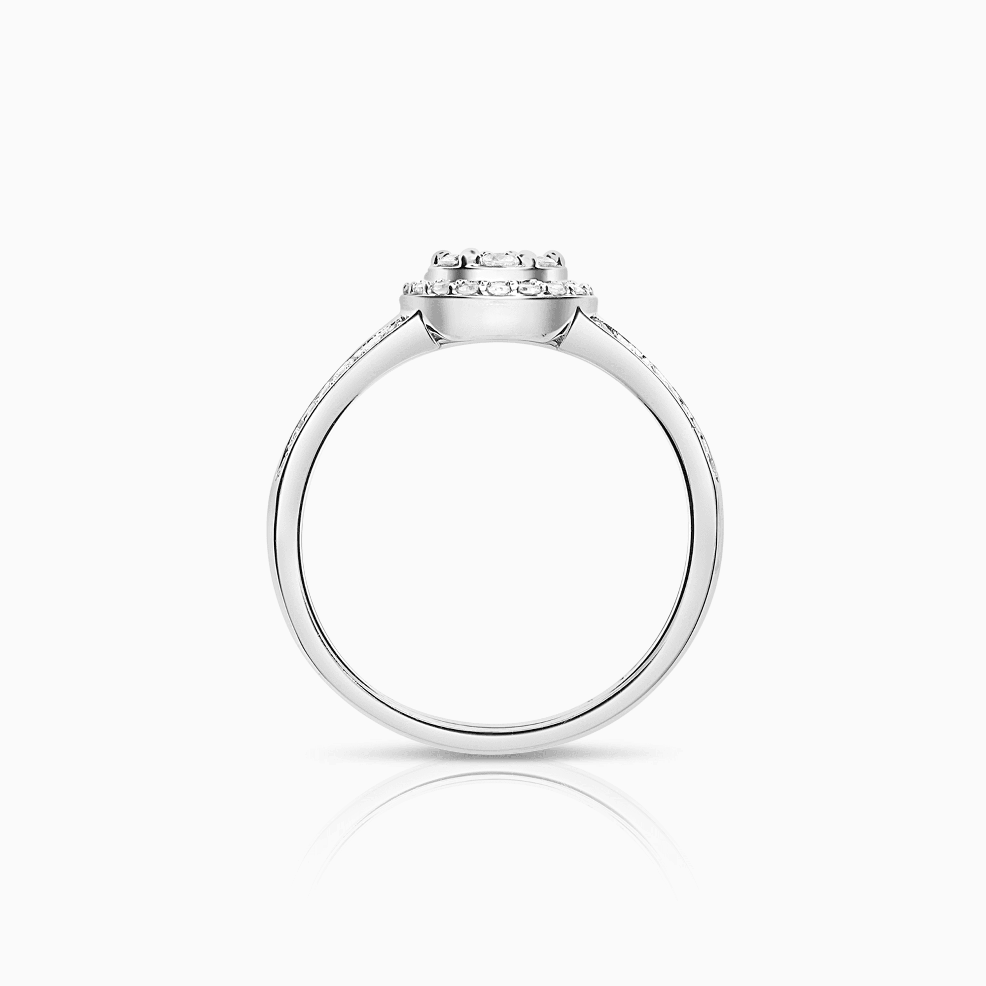 Halo ring 0.35ct 18K white gold