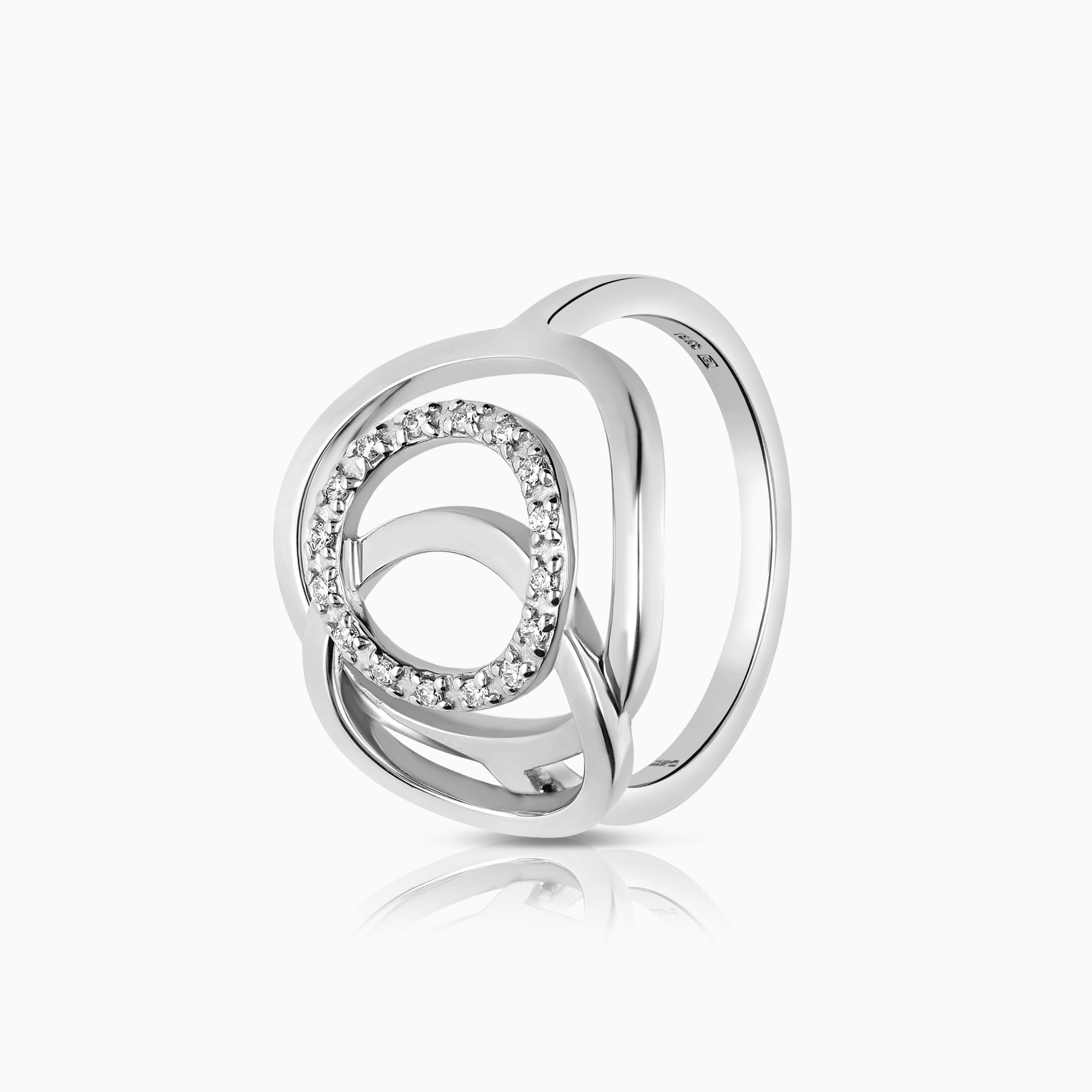 Diamond ring 0.12ct 18K white gold
