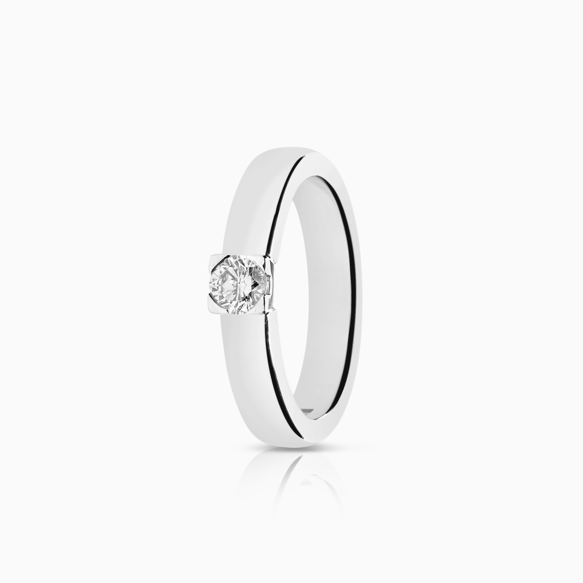 Solitaire-ring 0,25ct 18K hvitt gull