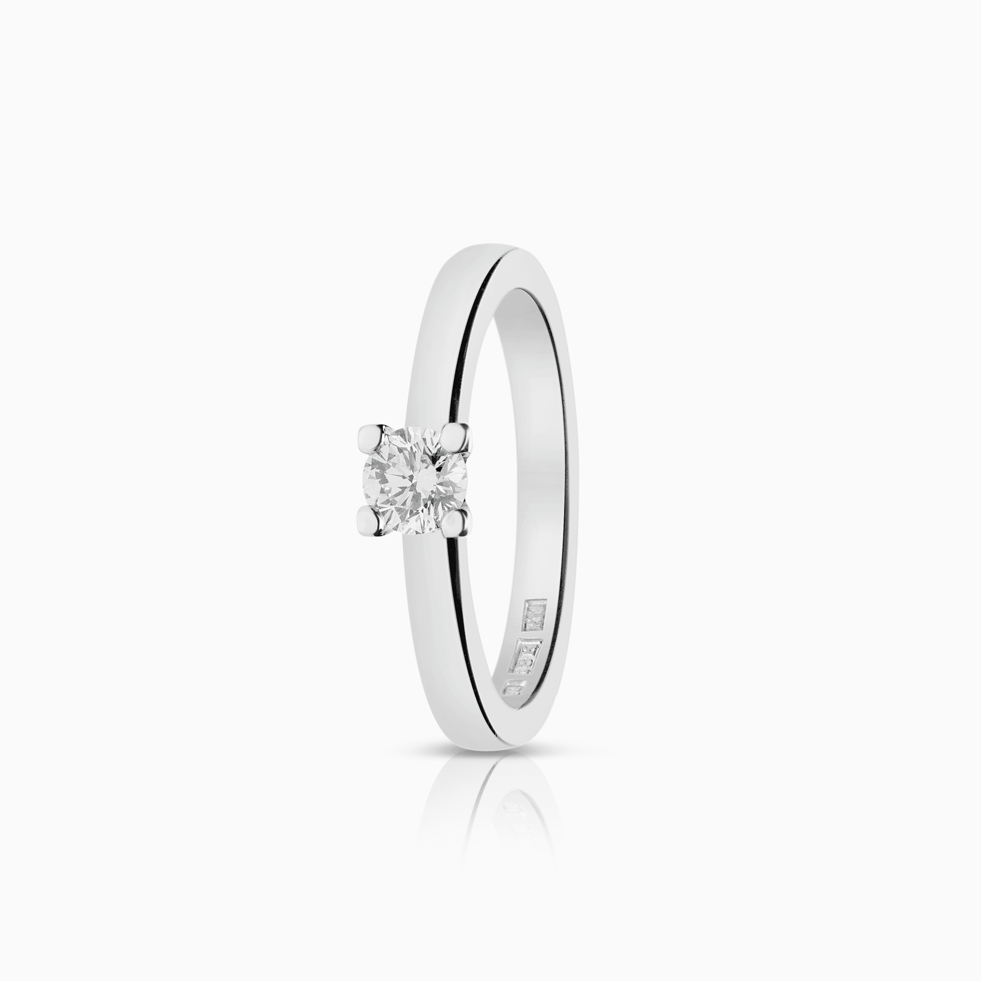 Solitaire-ring 0,30 ct 18K hvitt gull