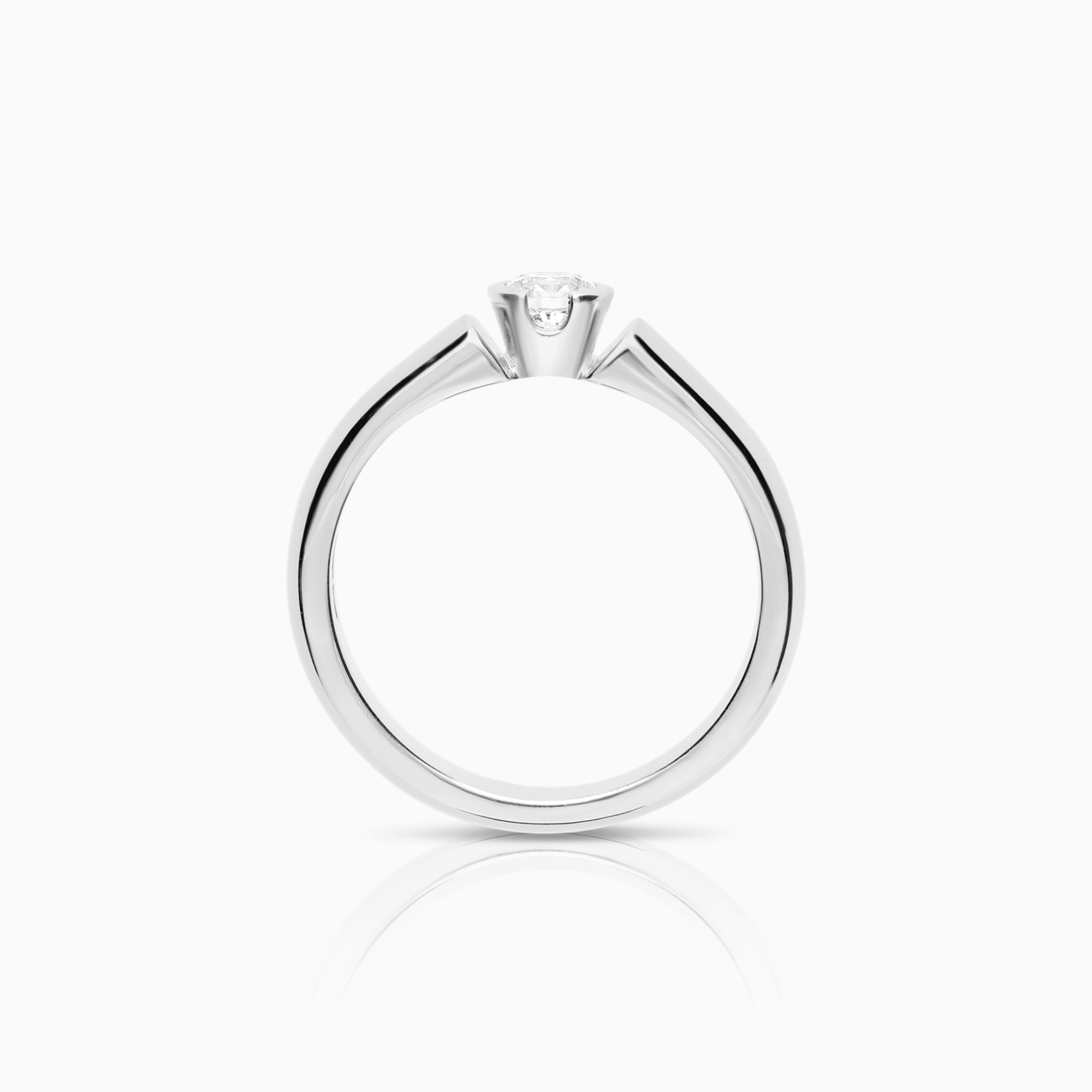 Solitaire-ring 0,20ct 18K hvitt gull