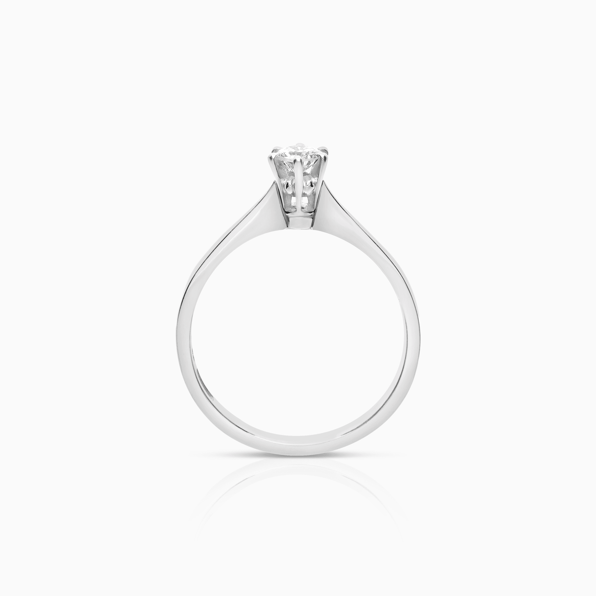 Solitaire-ring 0,17ct 18K hvitt gull