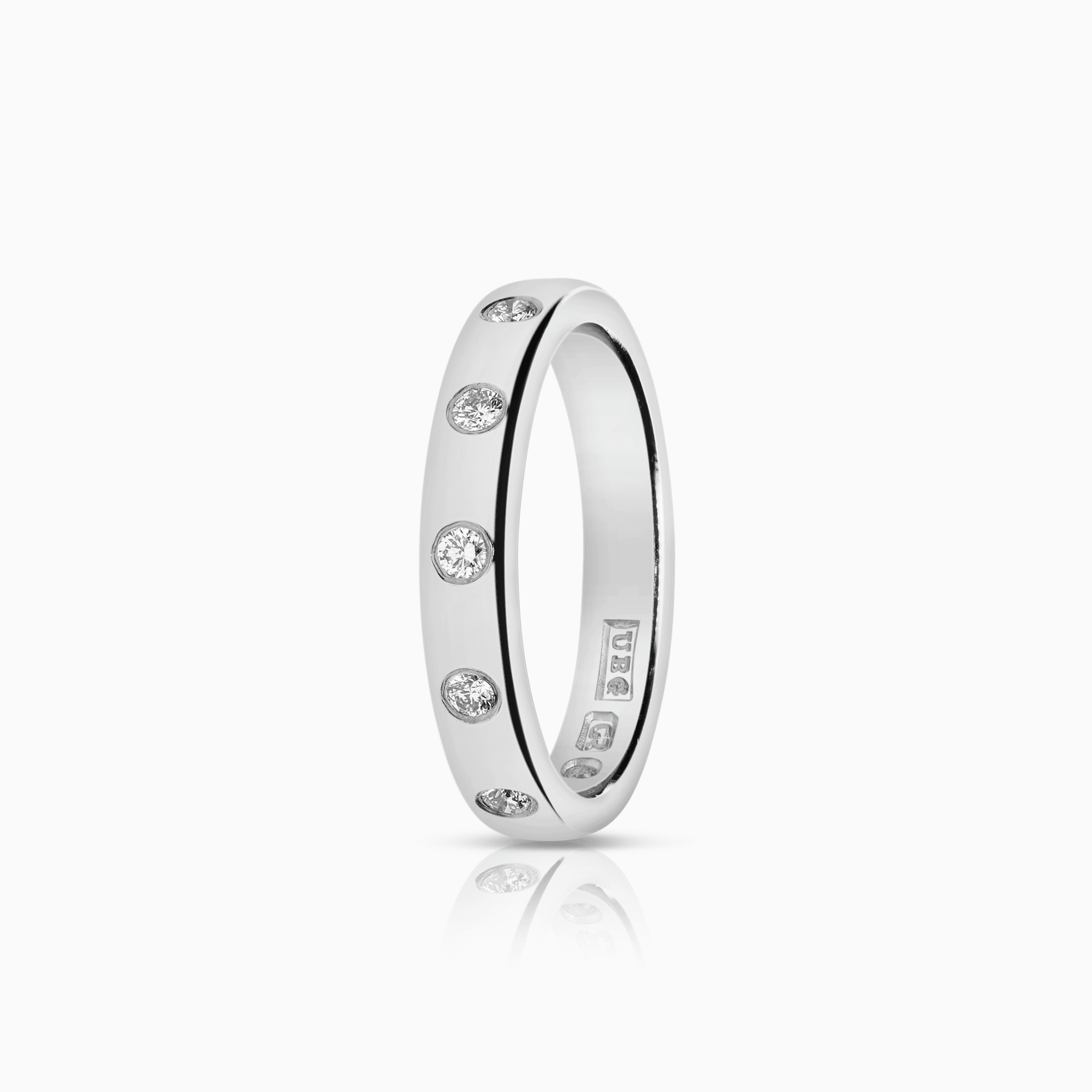 Diamantring 0,10ct 18K hvitt gull
