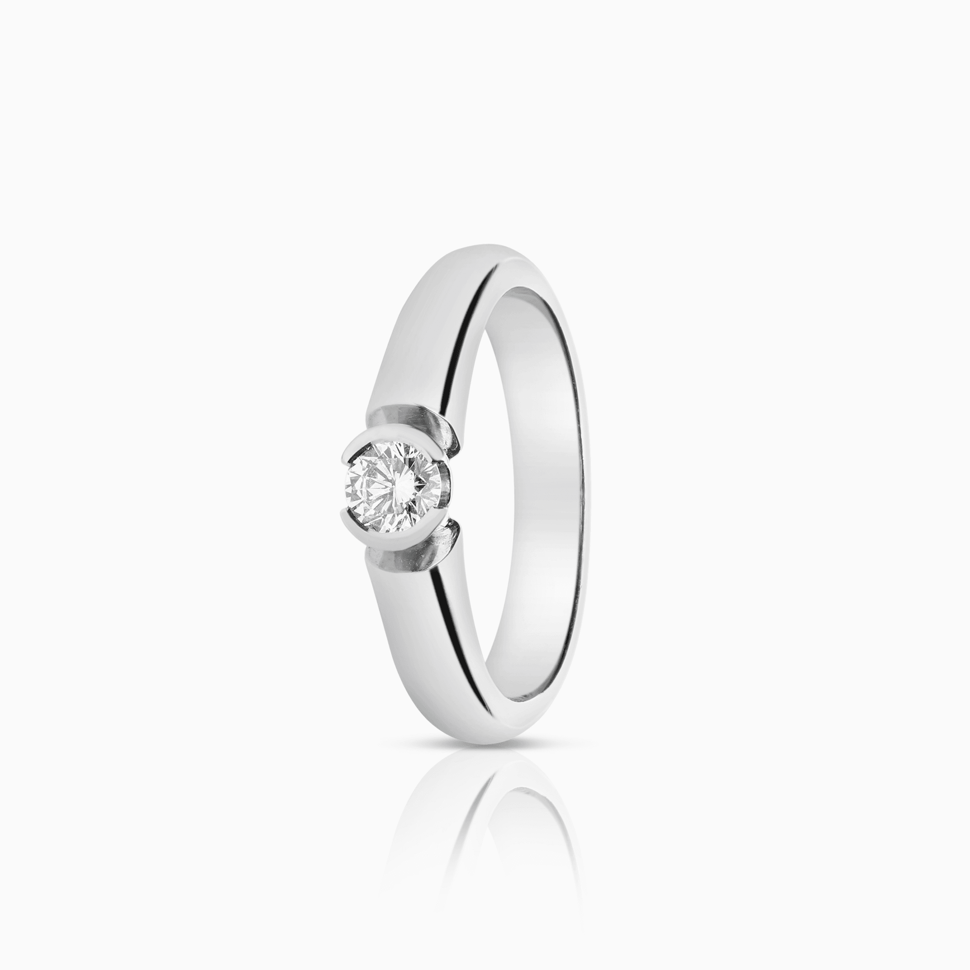 Solitaire-ring 0,25ct 18K hvitt gull
