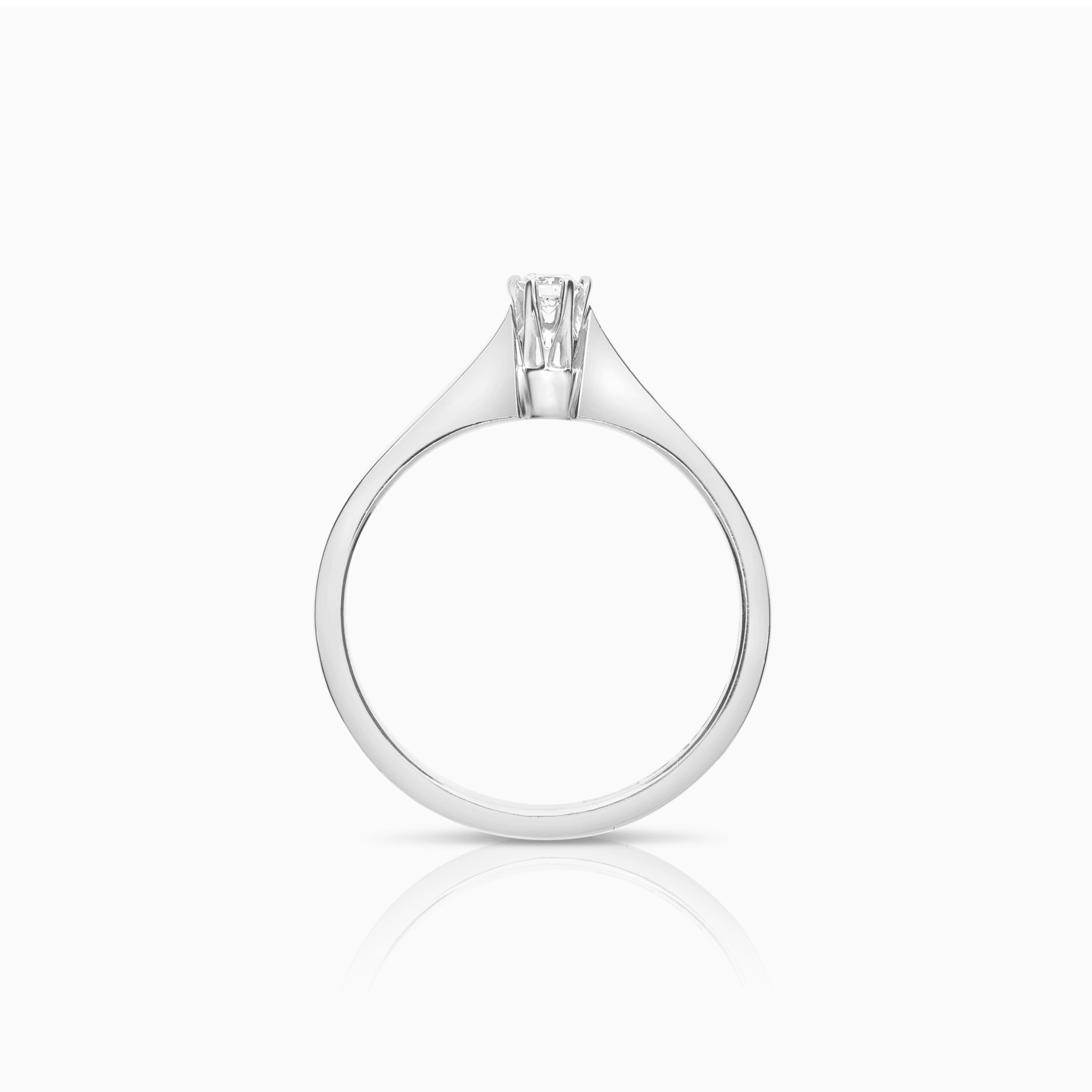 Solitaire-ring 0,08ct 18K hvitt gull