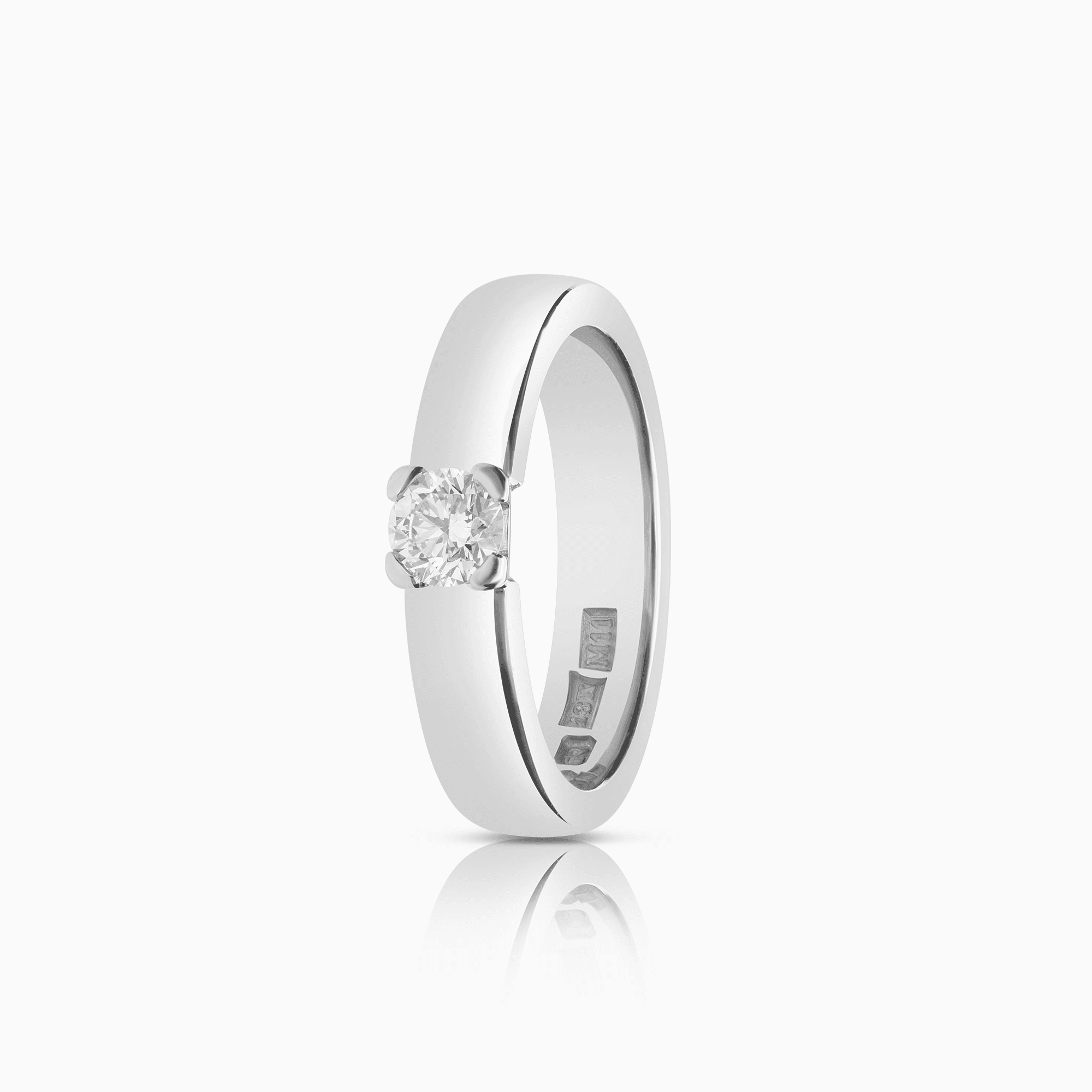 Enstensring 0,30ct 18K vitguld