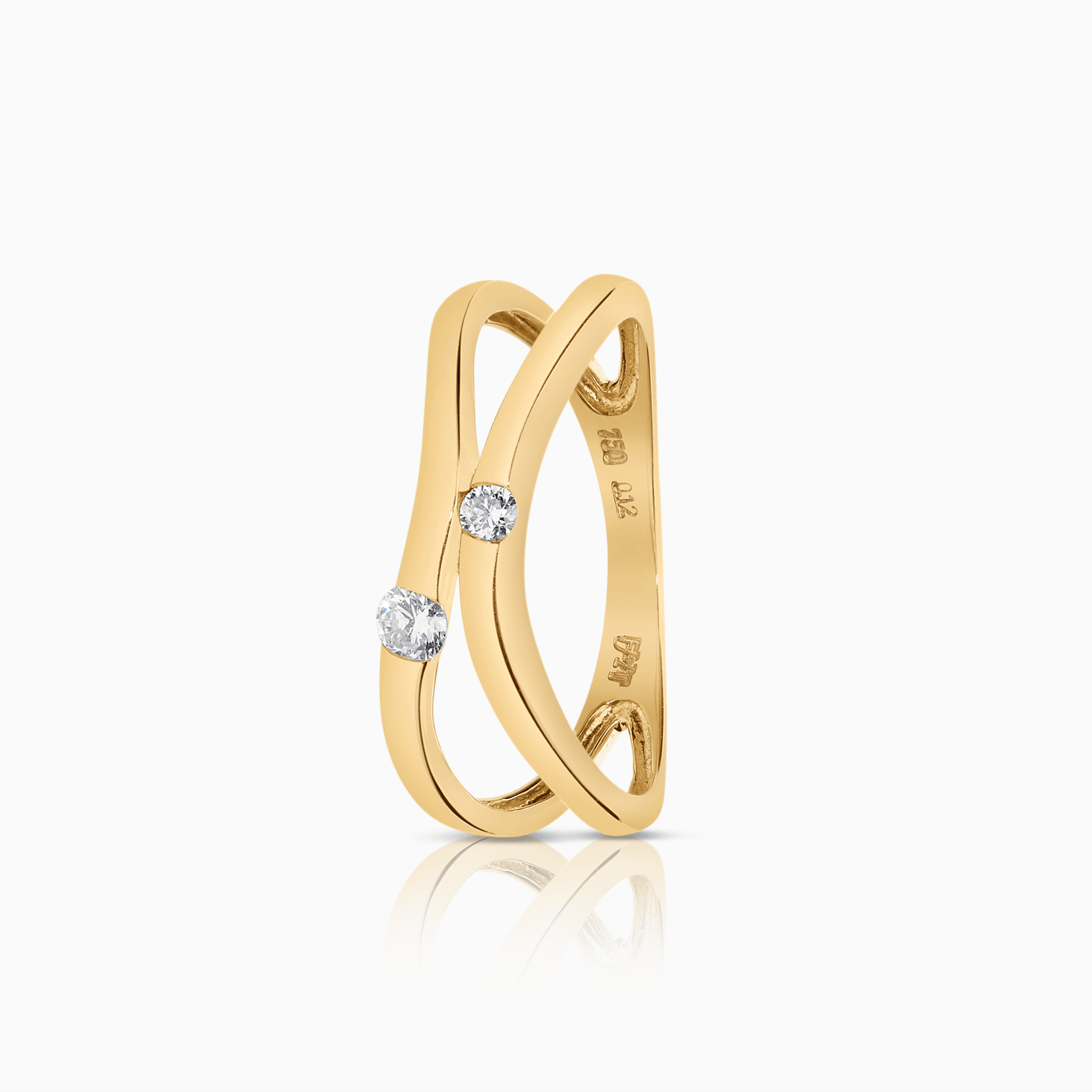 Diamantring 0,12ct 18K guld