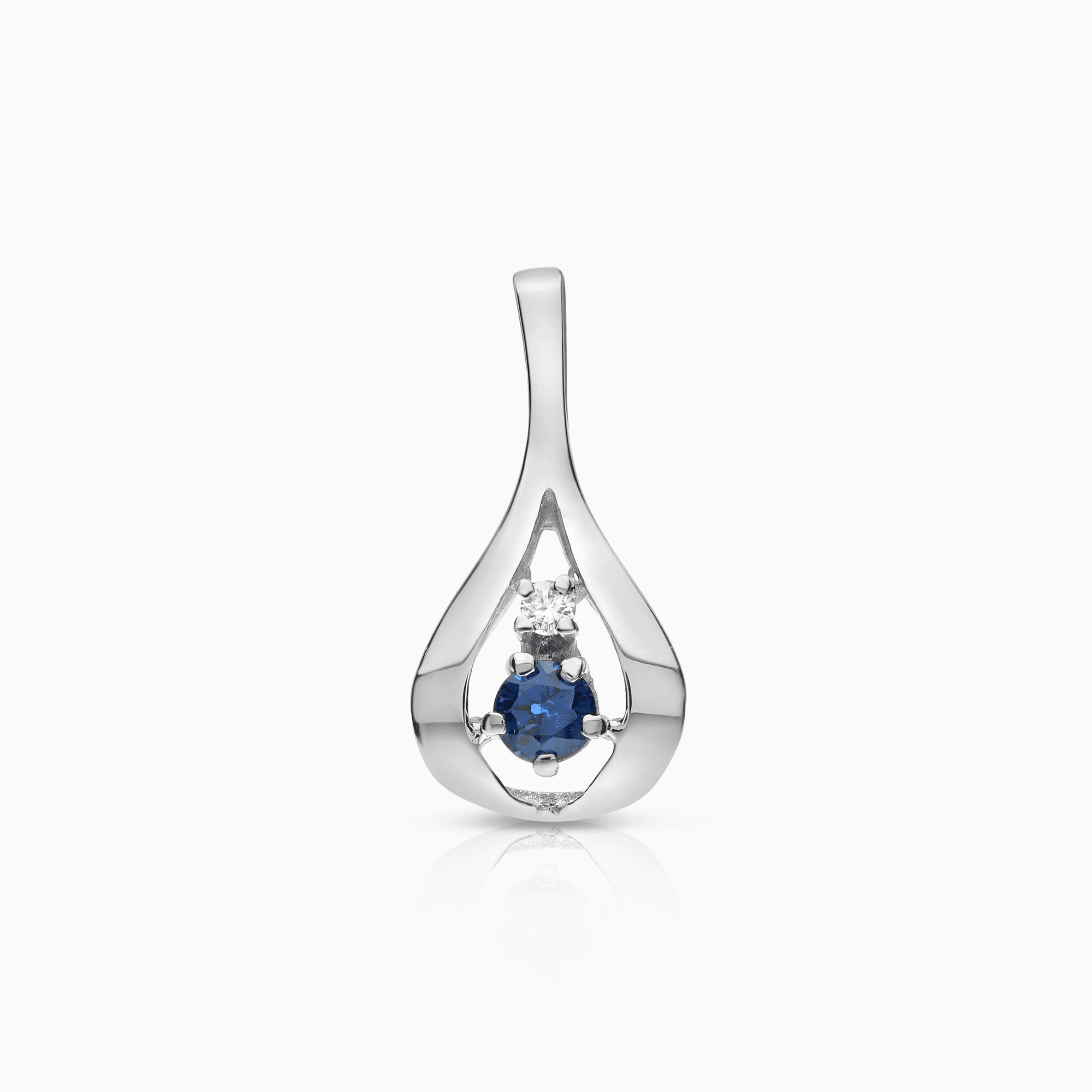 Pendant with a diamond and sapphire 0.02ct 18K white gold