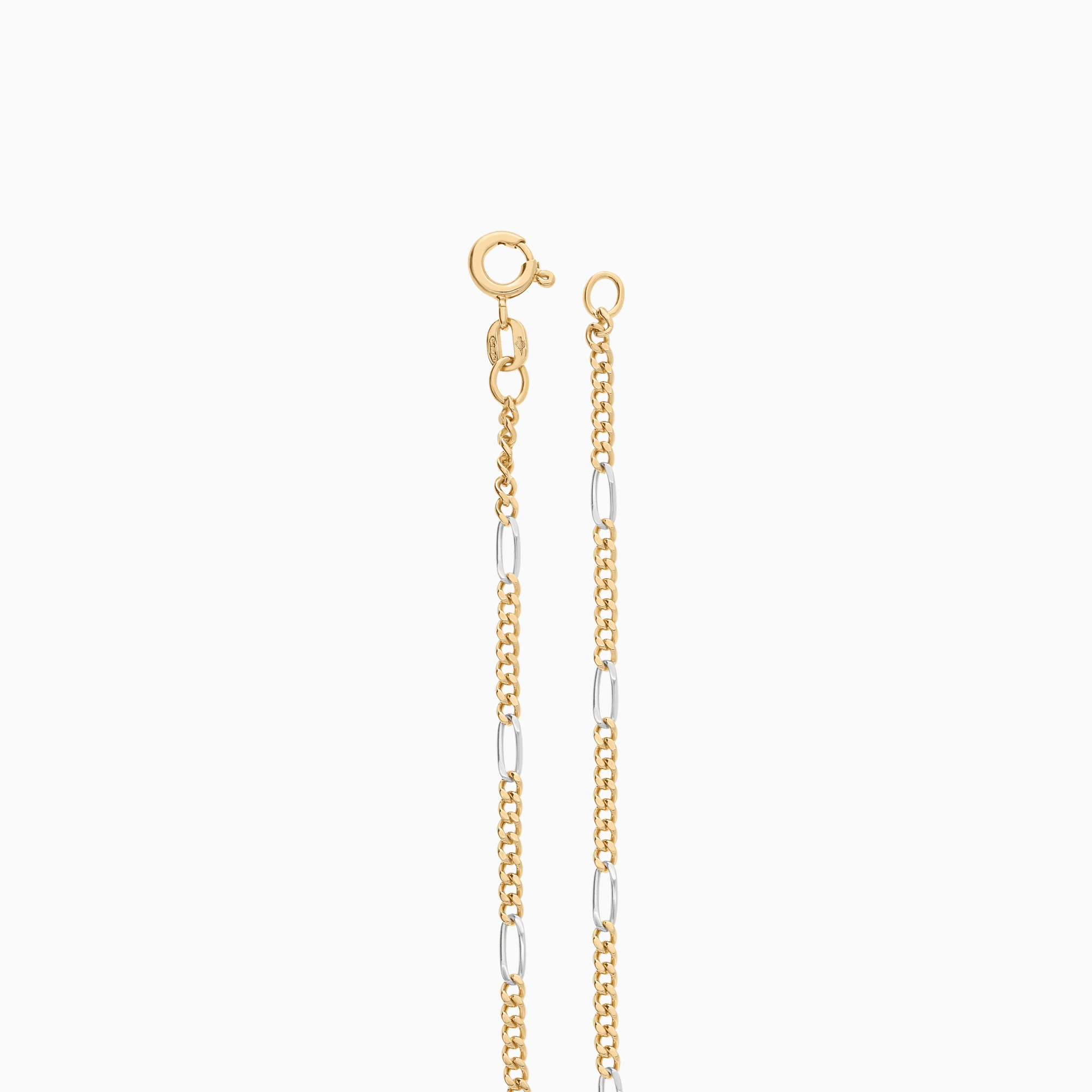 Figaro bracelet 2.54g 18K white/yellow gold