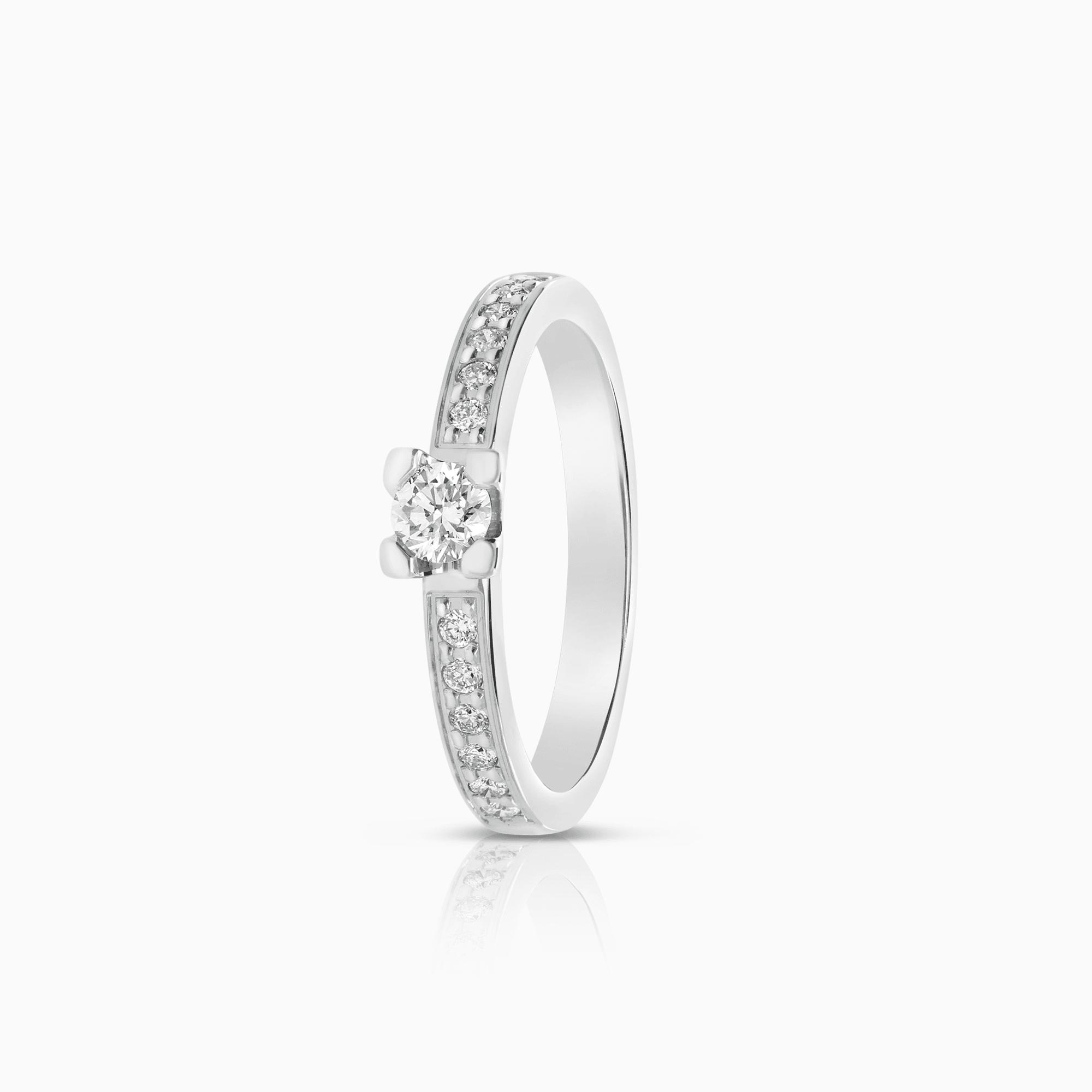 Sidostensring 0,27ct 18K vitguld