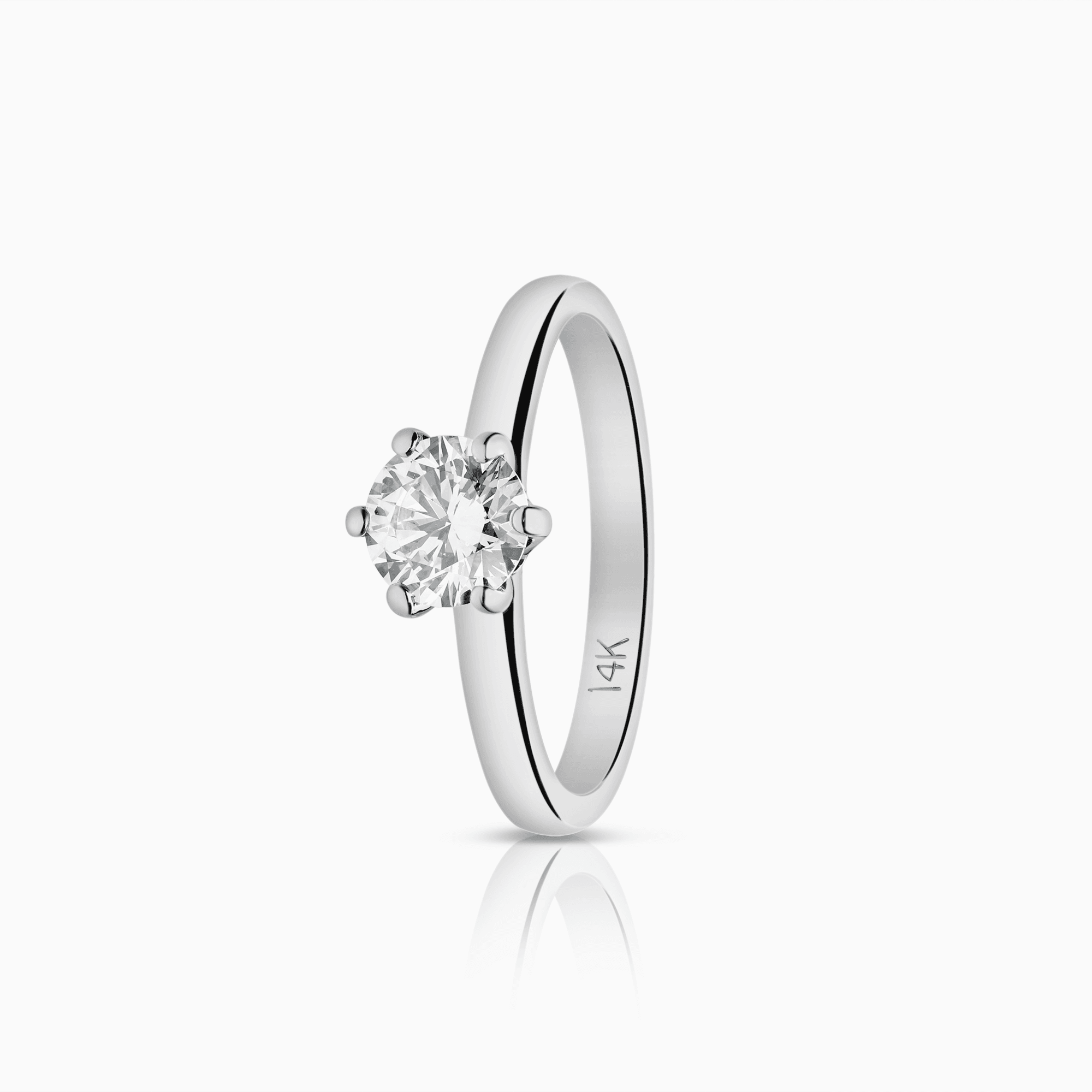Solitärring 0,72ct 14K vitguld GIA certifierad