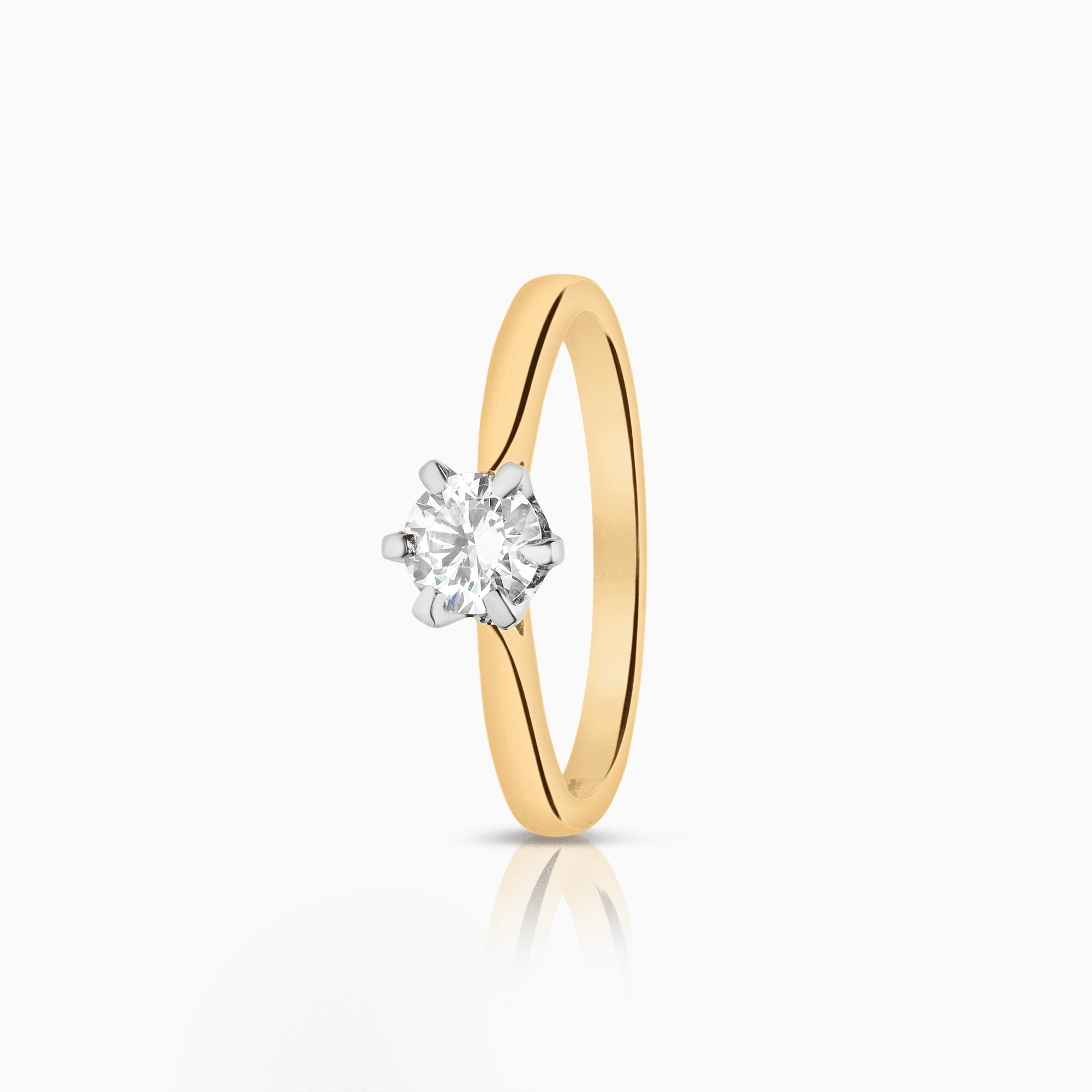 Solitaire ring 0.41ct 18K yellow gold GIA certificate