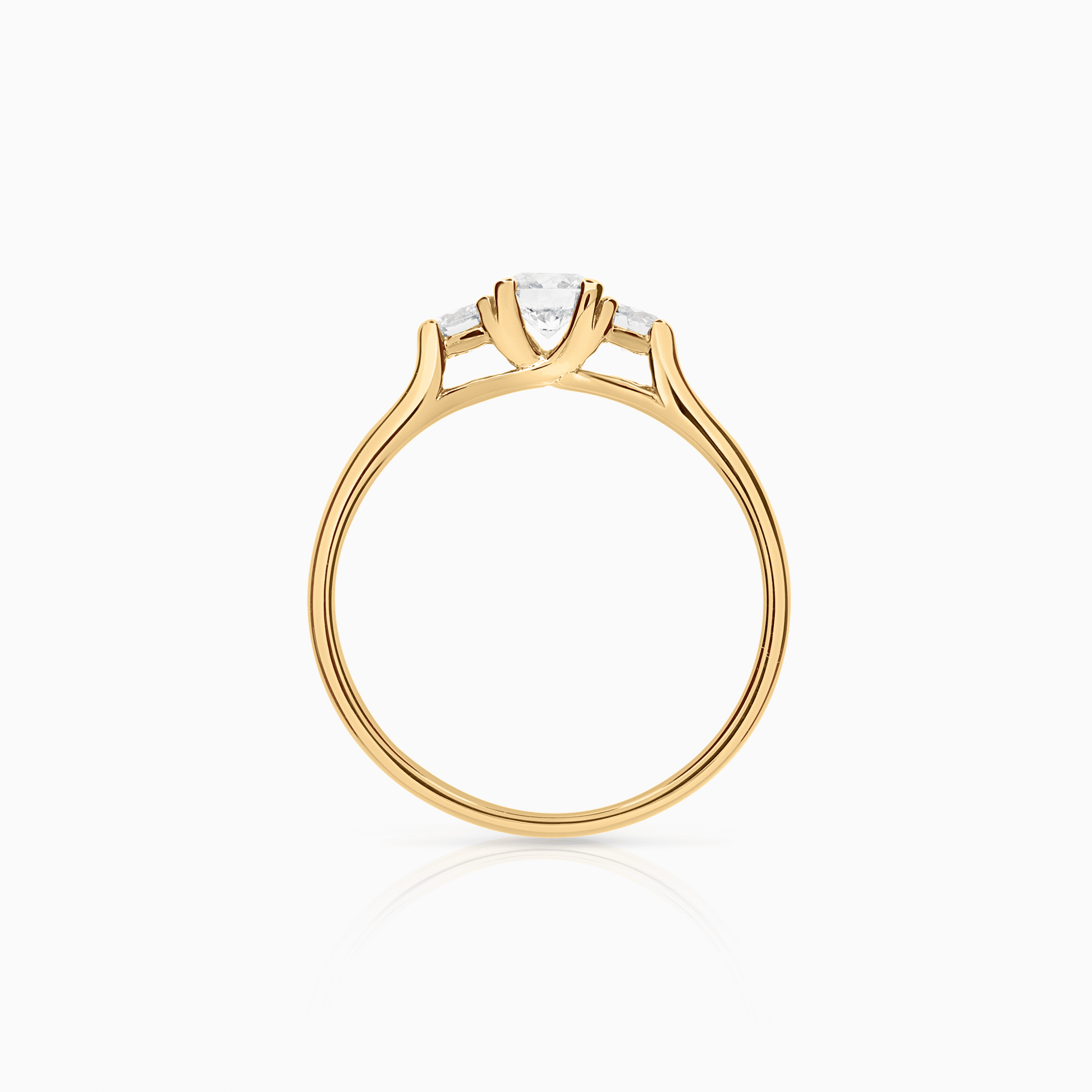 Three-stone ring 0.52ct 18K gold GIA certificate