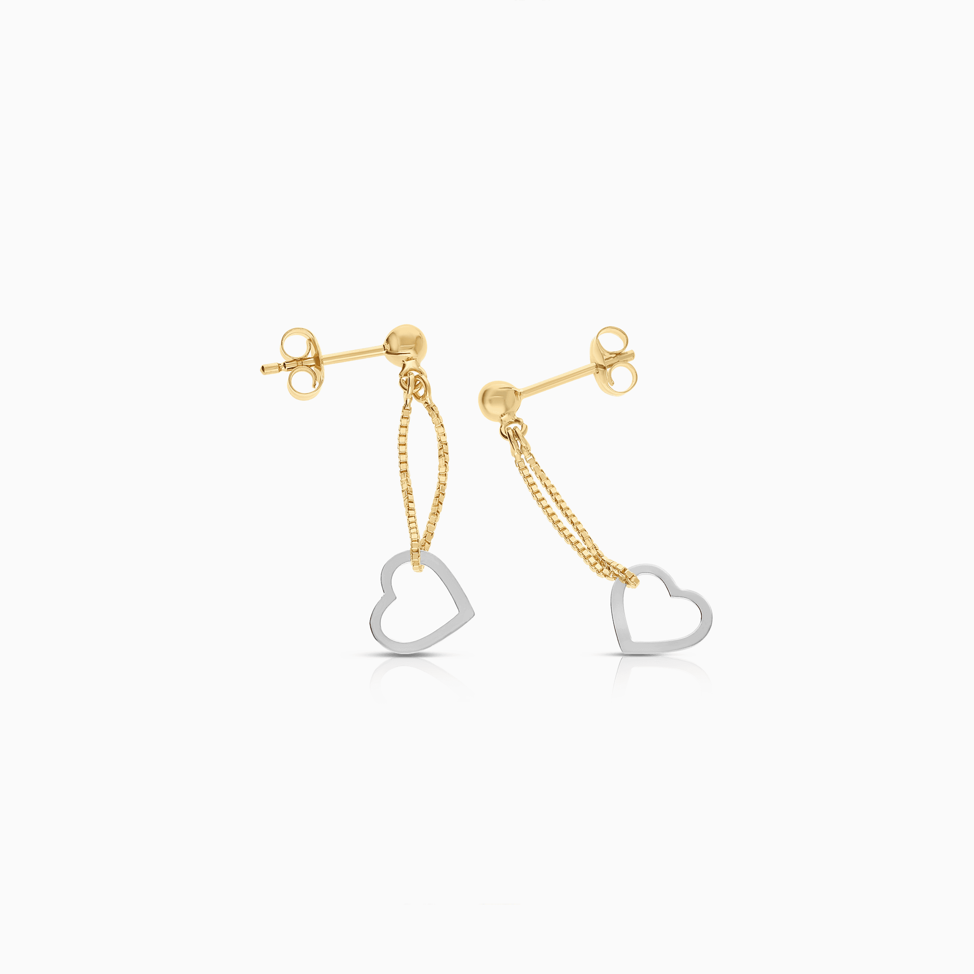 Gold earrings 0.77g 18K white/yellow gold