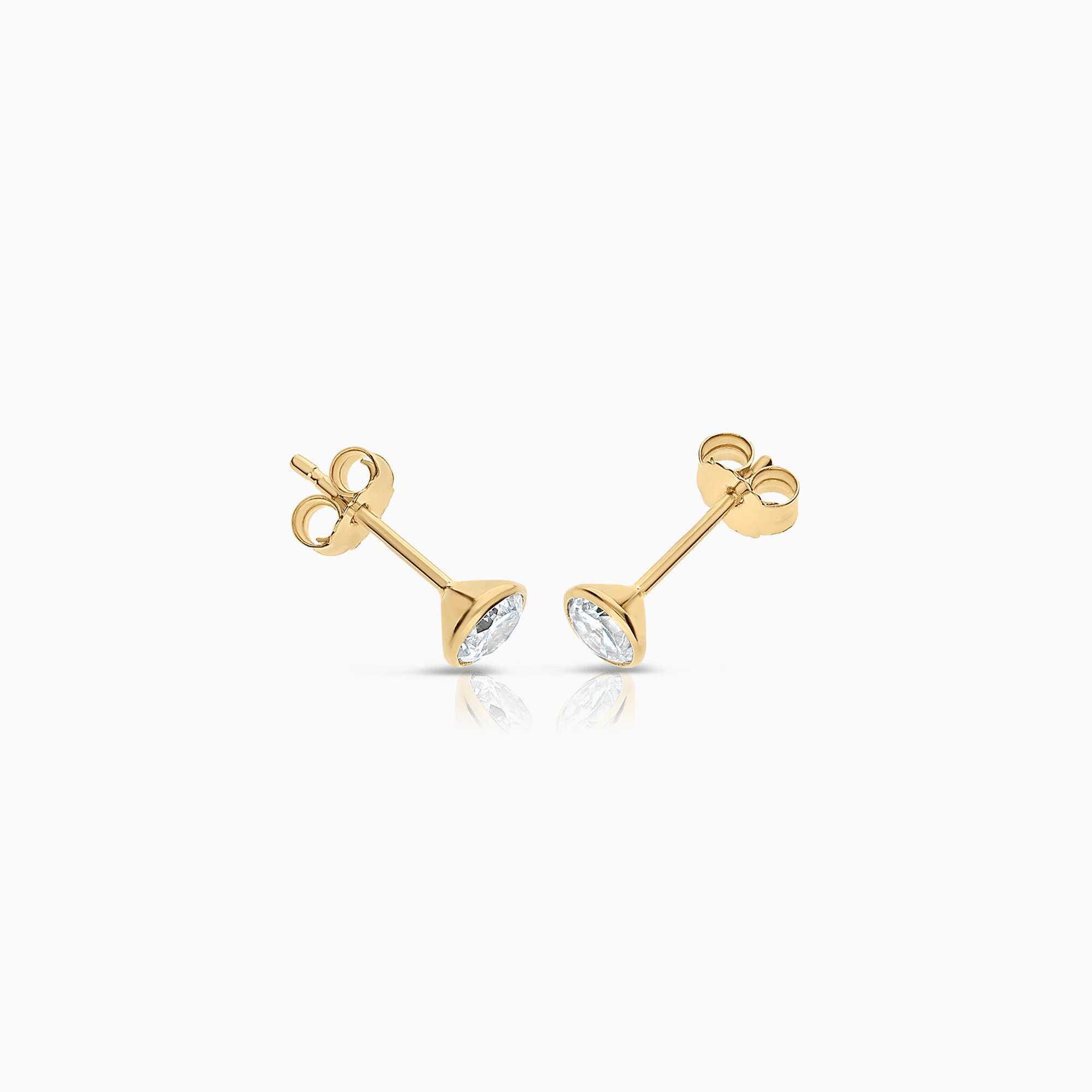 Gold earrings with white cubic 0.62g 18K gold