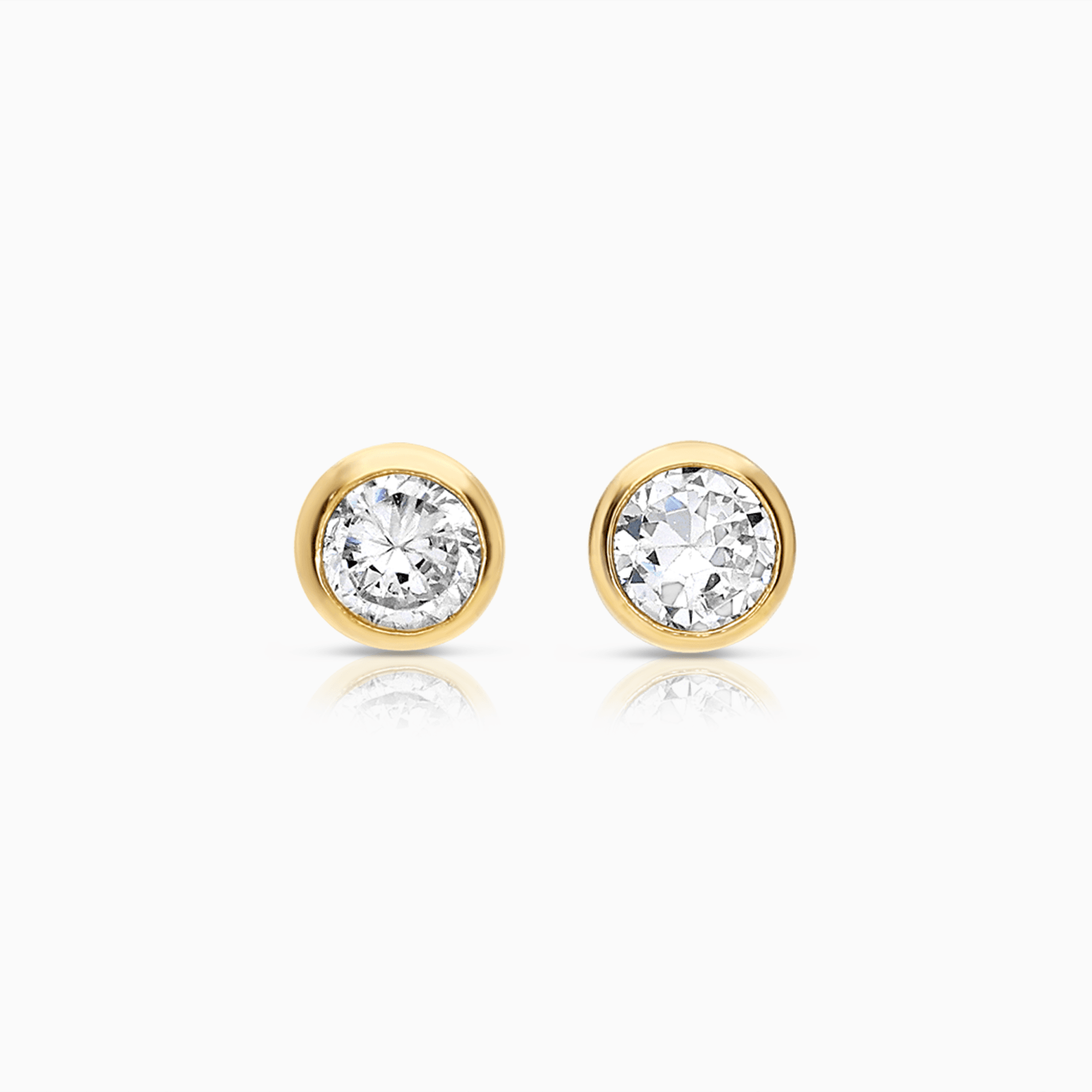 Gold earrings with white cubic 0.36g 18K gold