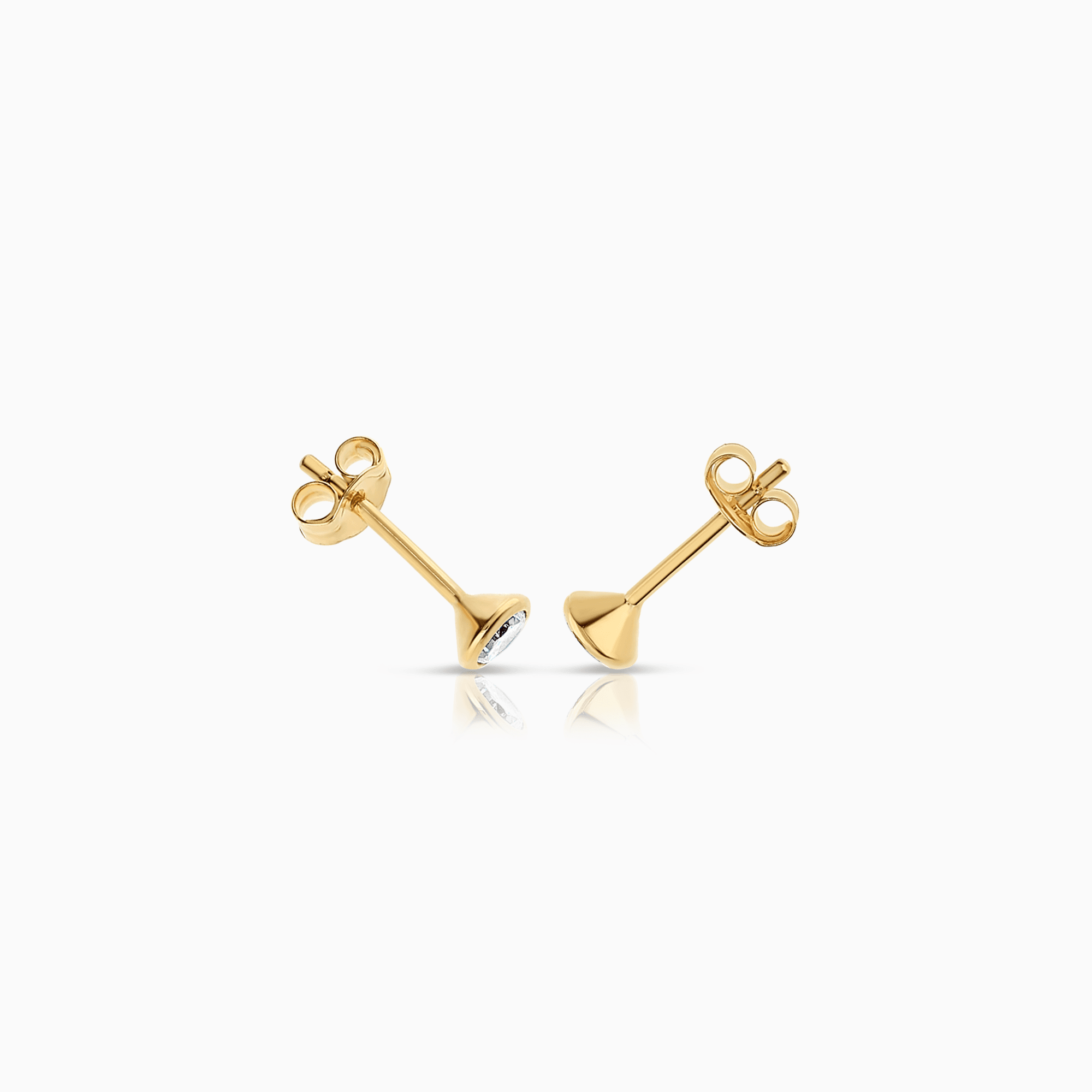 Gold earrings with white cubic 0.36g 18K gold