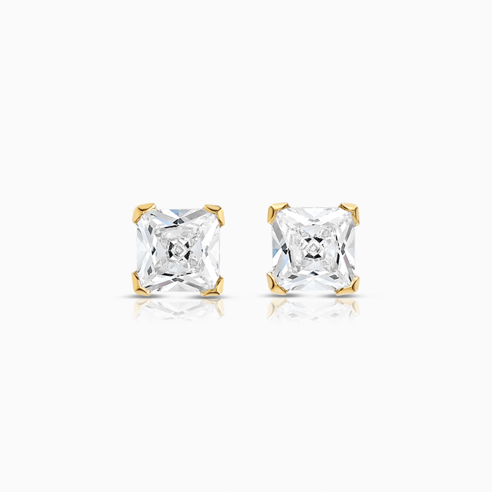 Gold Earrings with White Cubic Zirconia 1.00g 18K Gold