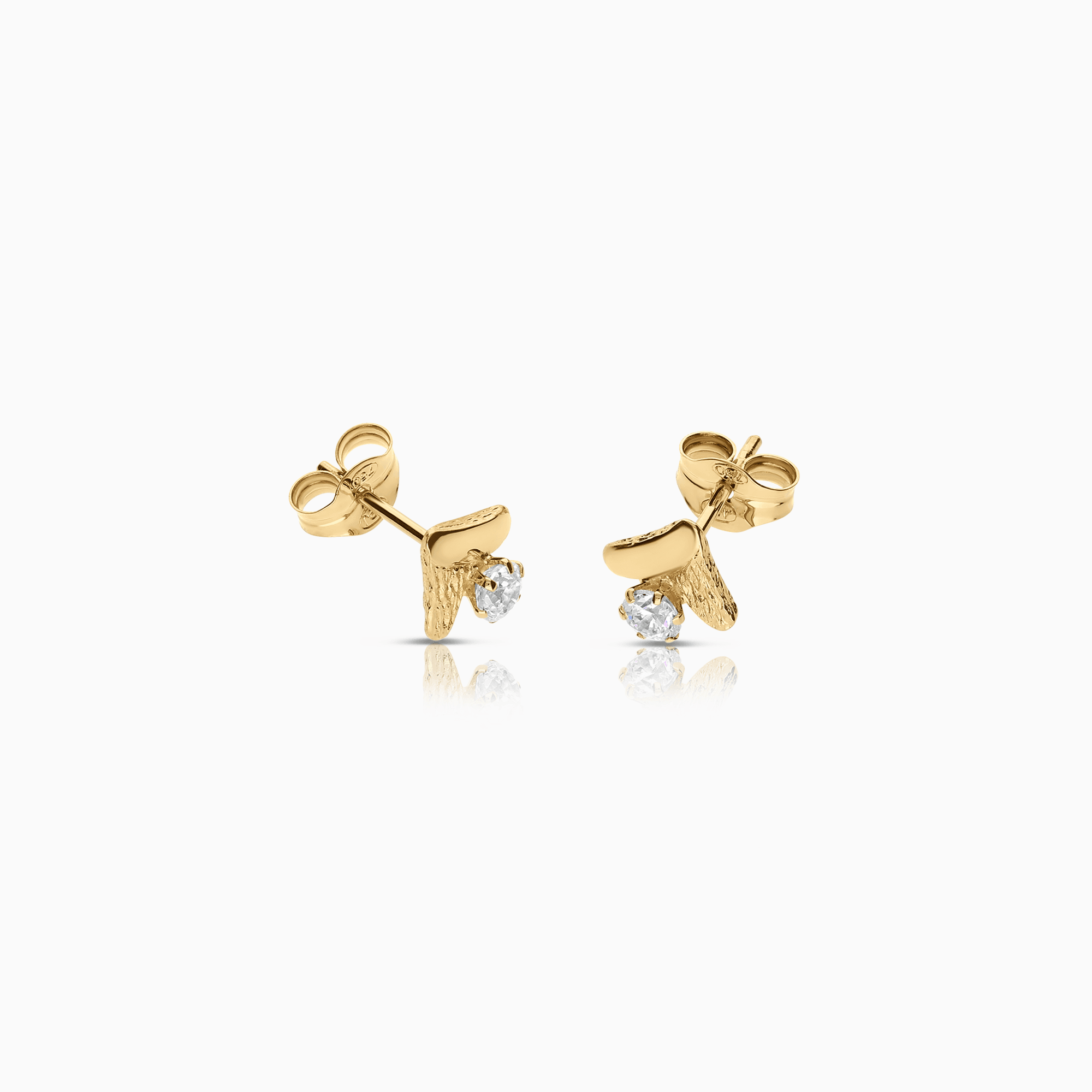 Gold earrings with white cubic zirconia 0.71g 18K gold