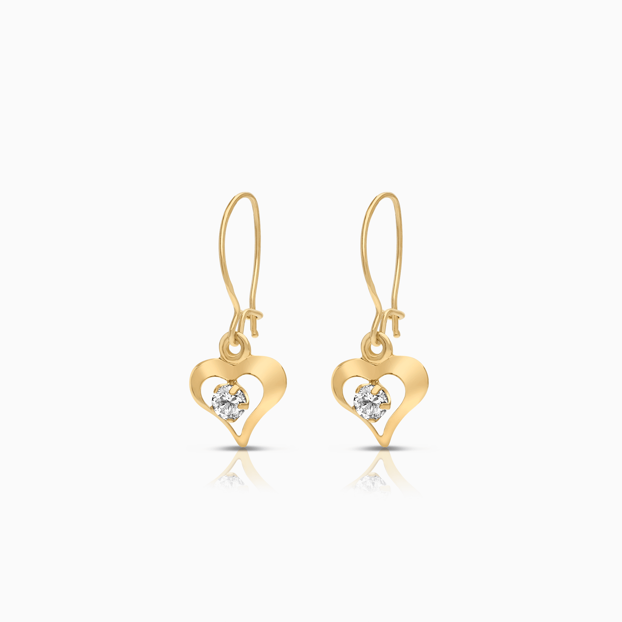 Gold earrings with white cubic 0.62g 18K gold